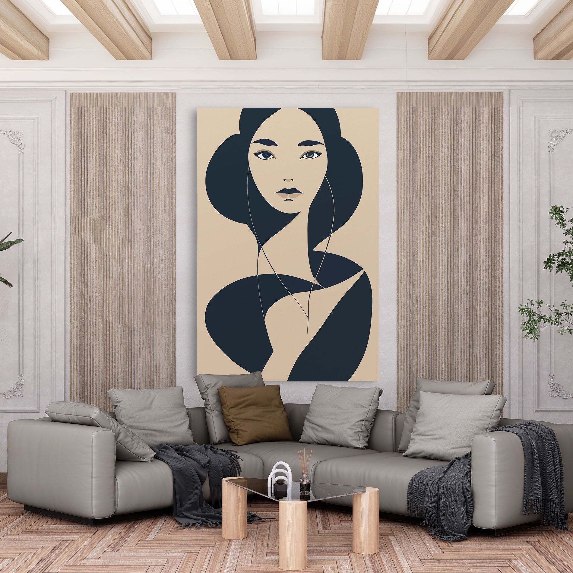 Cream Blue Woman mockup 6