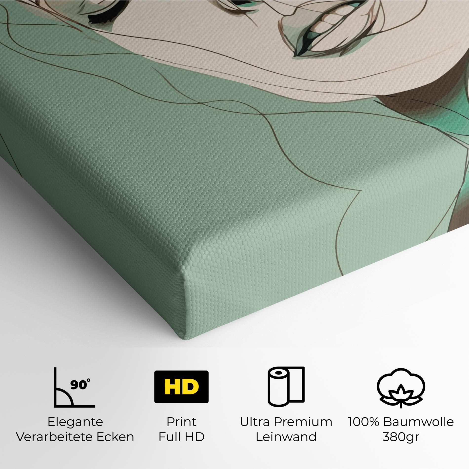 Leinwandbild Green White Face mockup 4