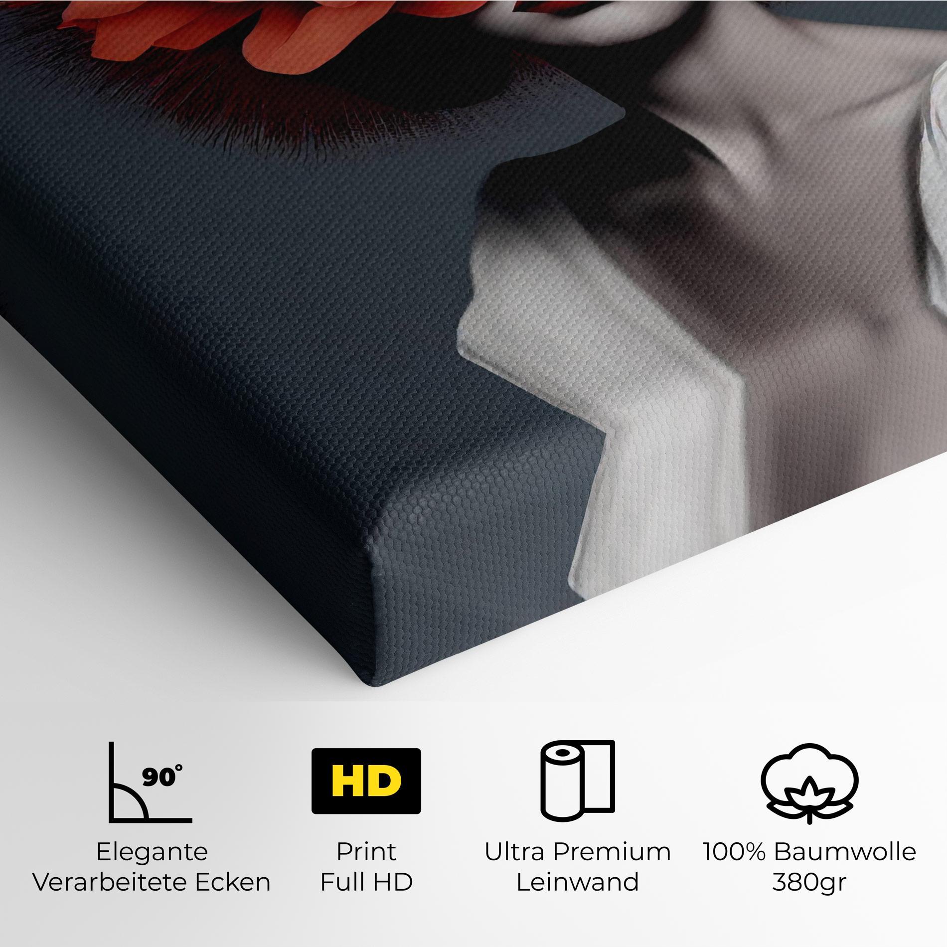 Leinwandbild Red Flower Woman mockup 4