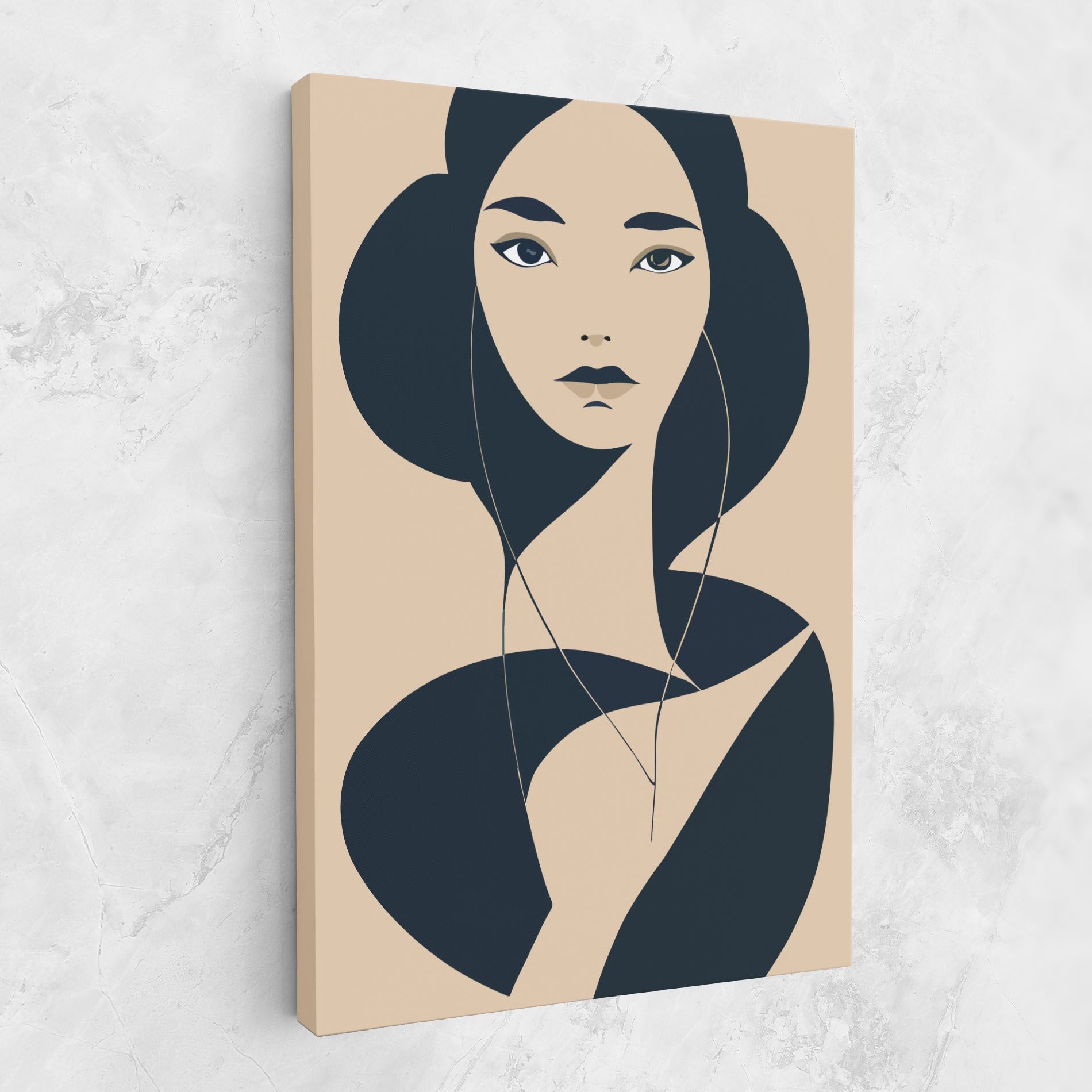 Cream Blue Woman mockup 1