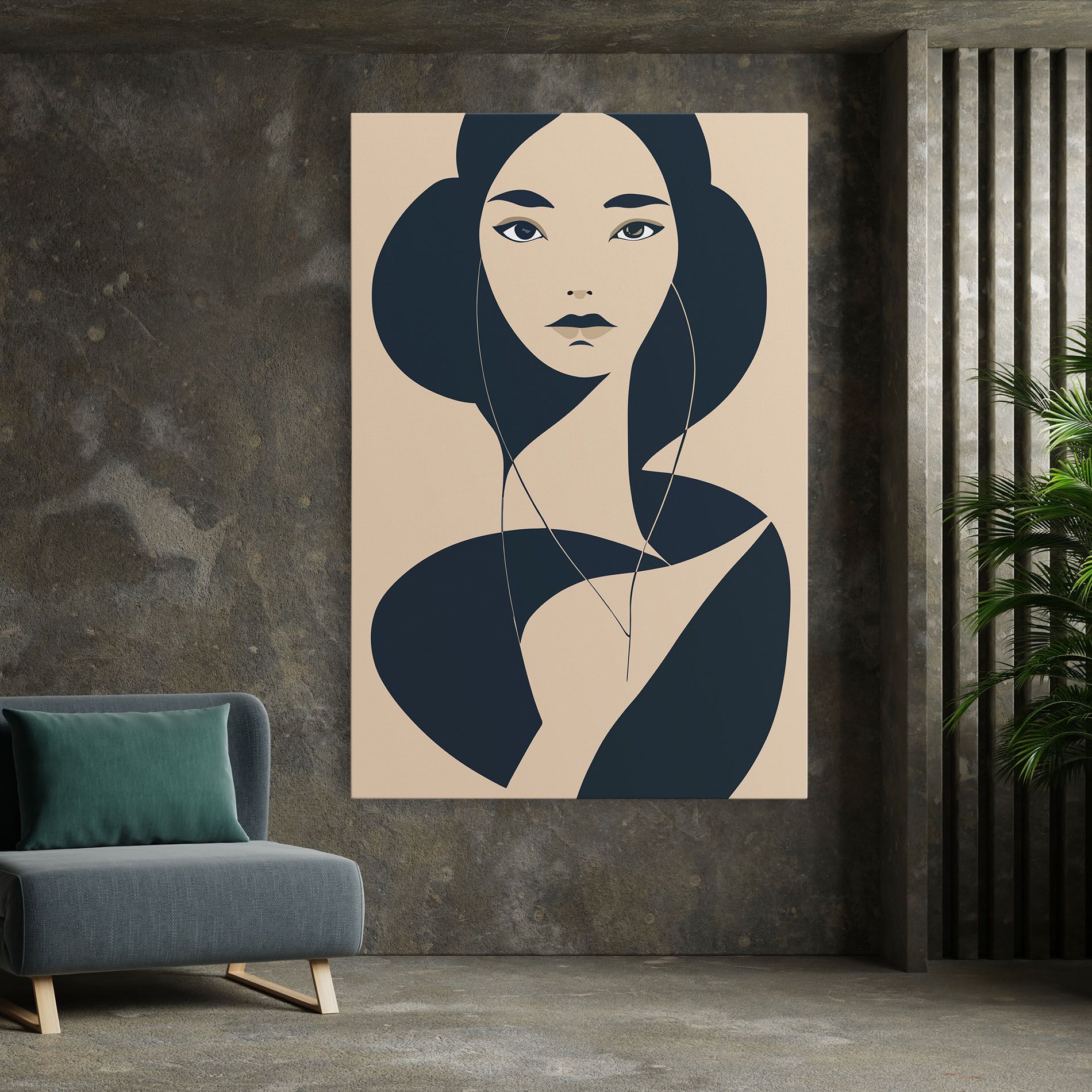 Cream Blue Woman mockup 7