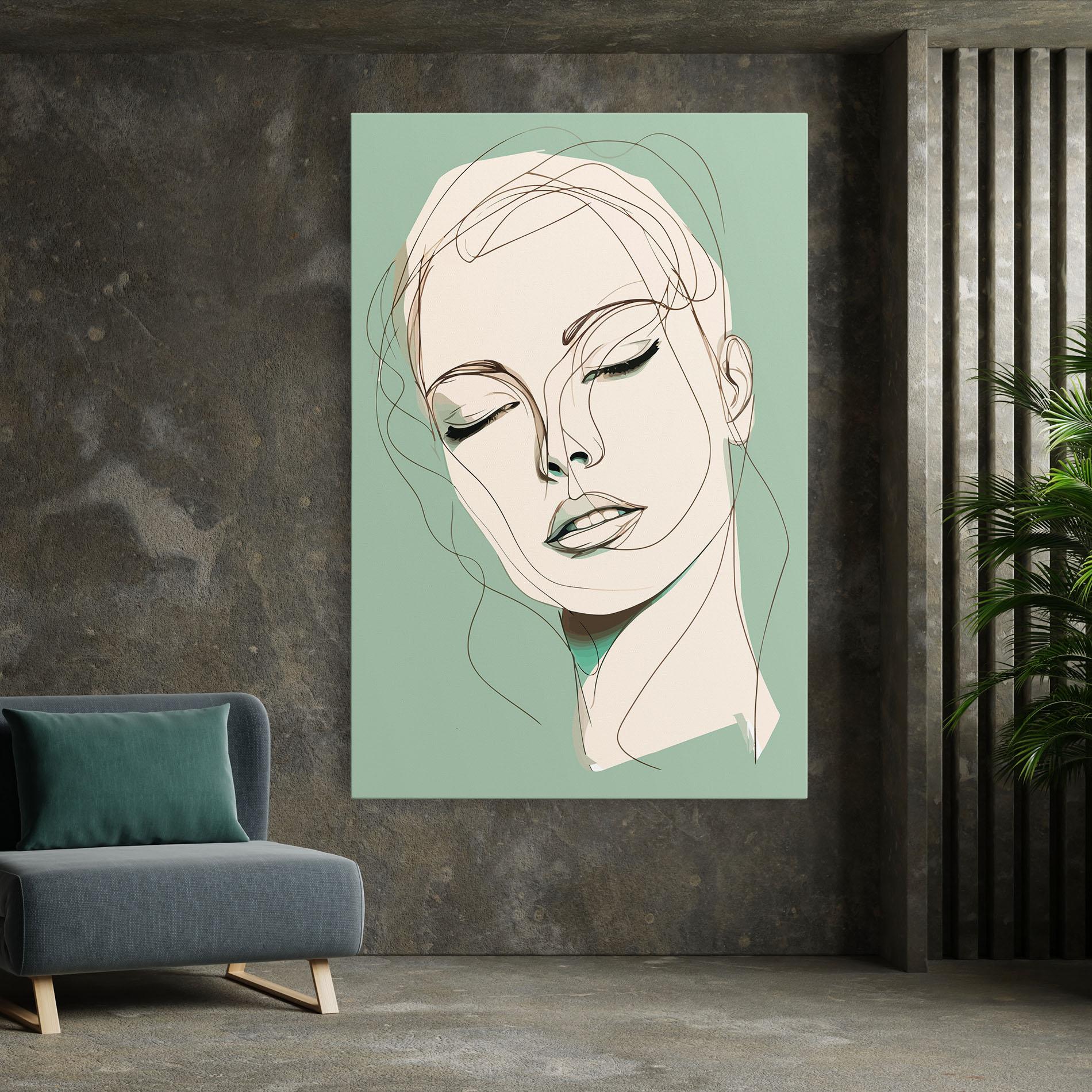 Leinwandbild Green White Face mockup 7