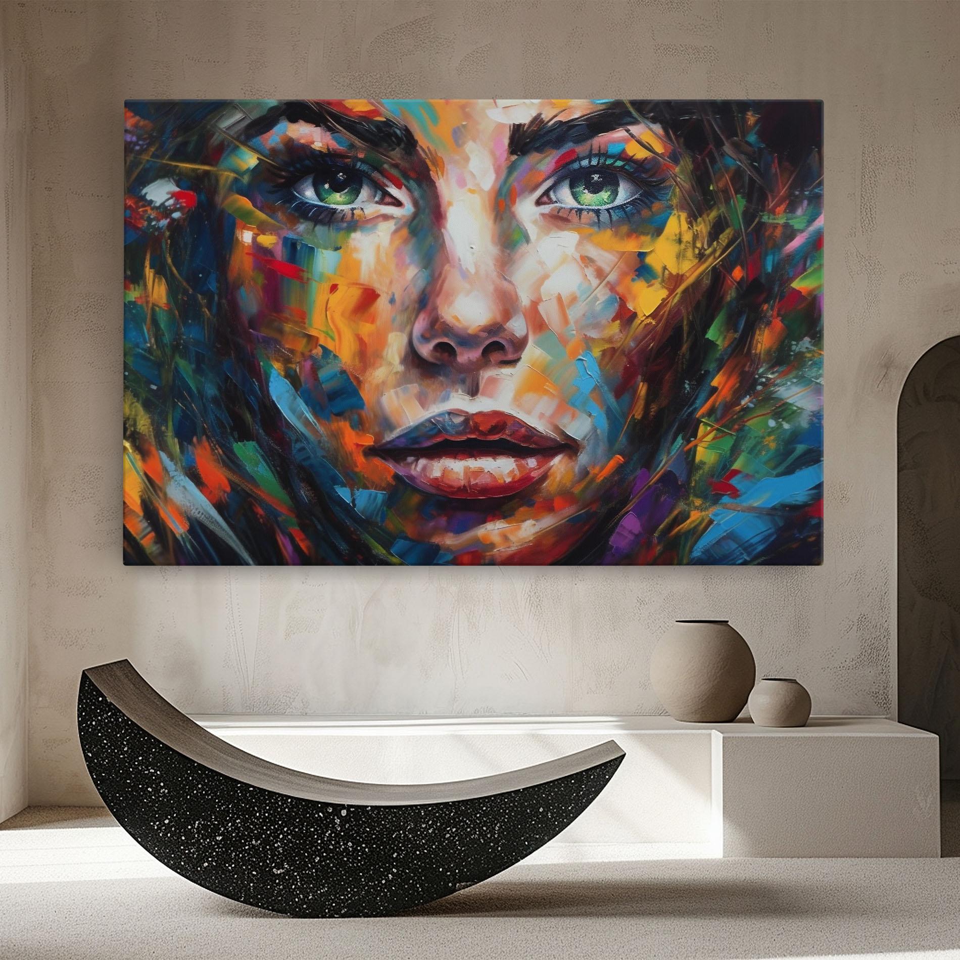 Leinwandbild Vibrant Color Woman Paint mockup 8