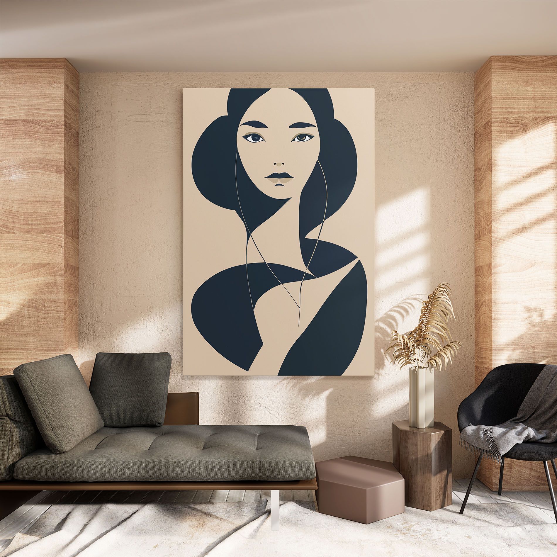 Cream Blue Woman mockup 8