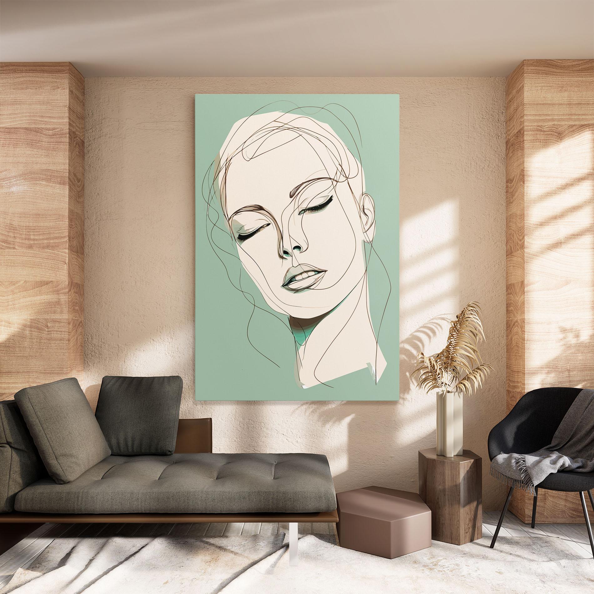 Leinwandbild Green White Face mockup 8