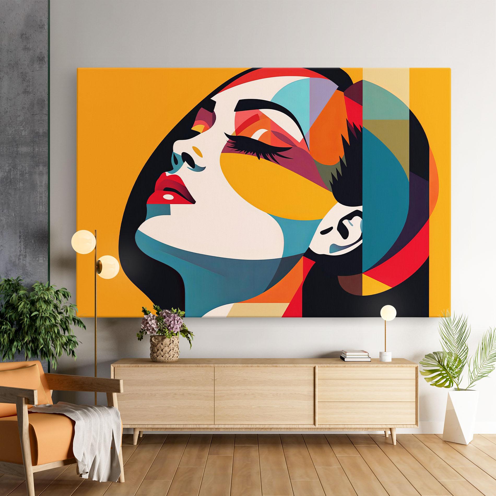 Leinwandbild Dreamy Yellow Female mockup 9