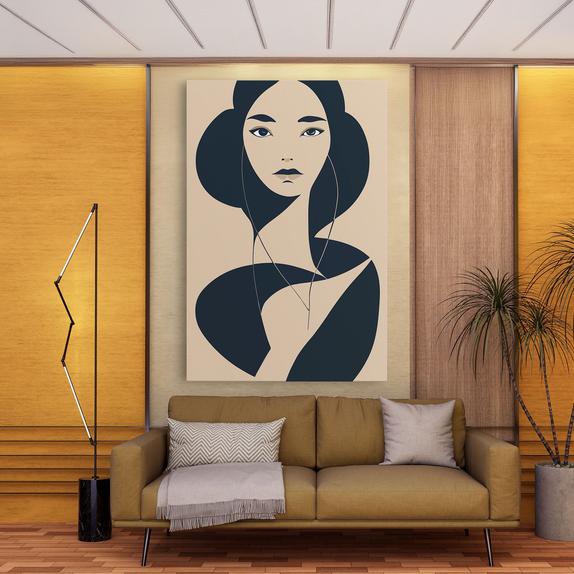 Cream Blue Woman mockup 9