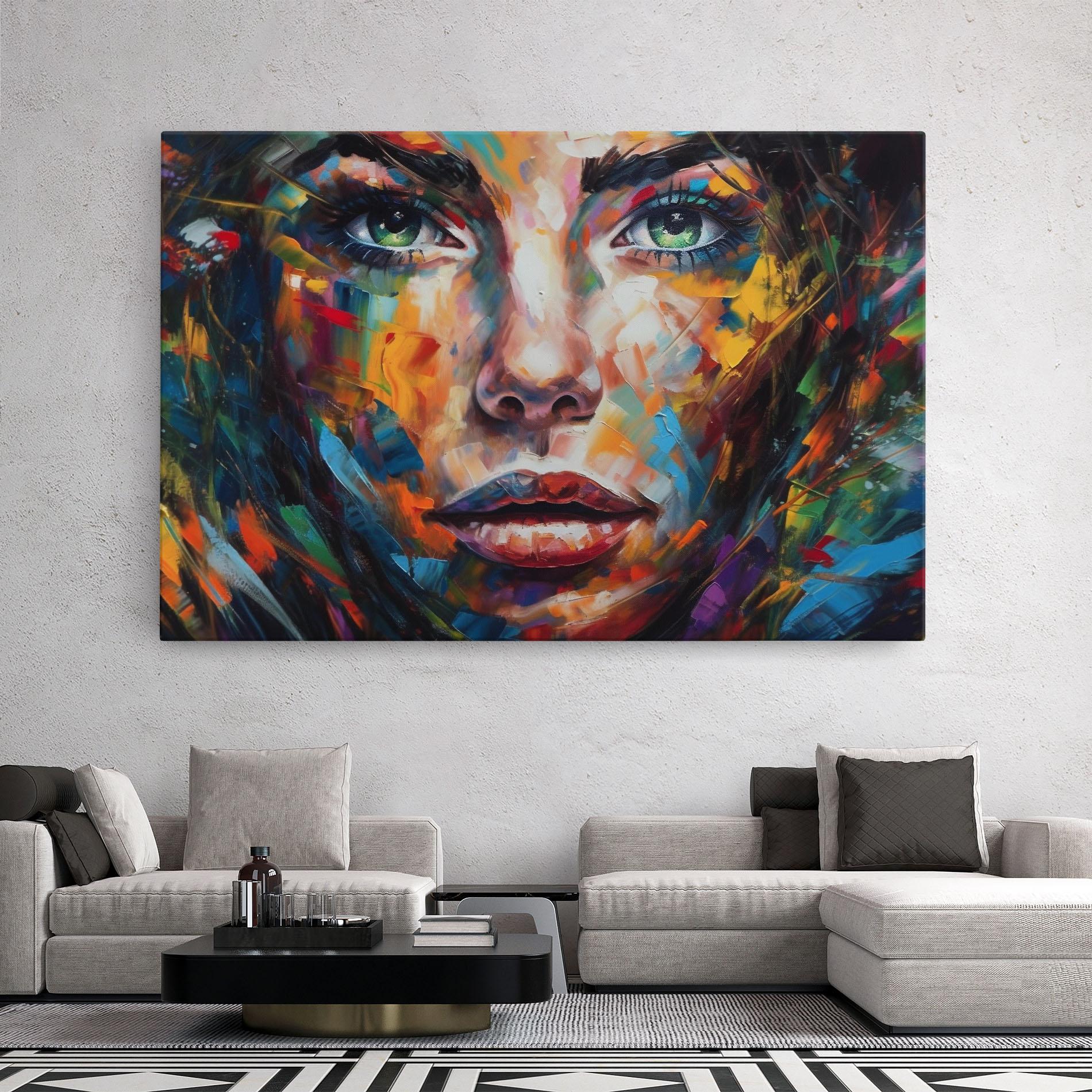 Leinwandbild Vibrant Color Woman Paint mockup 2