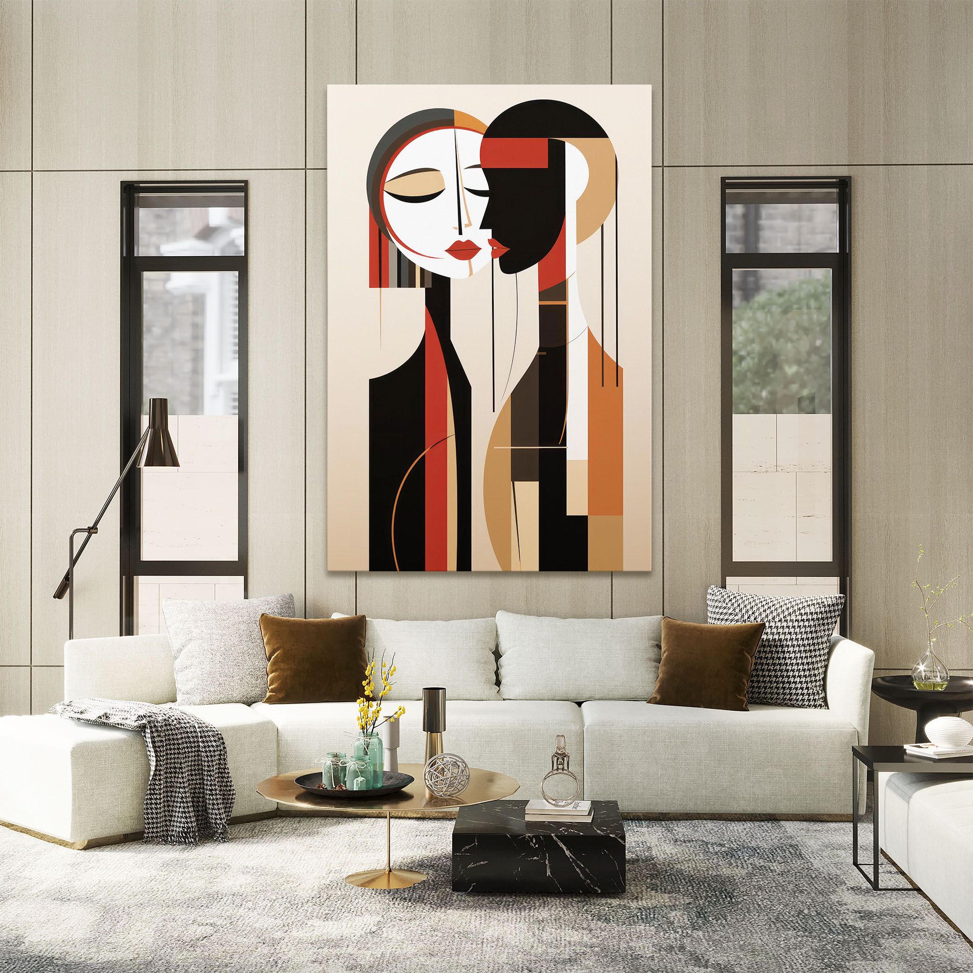 Abstract Couple Kissing mockup 2