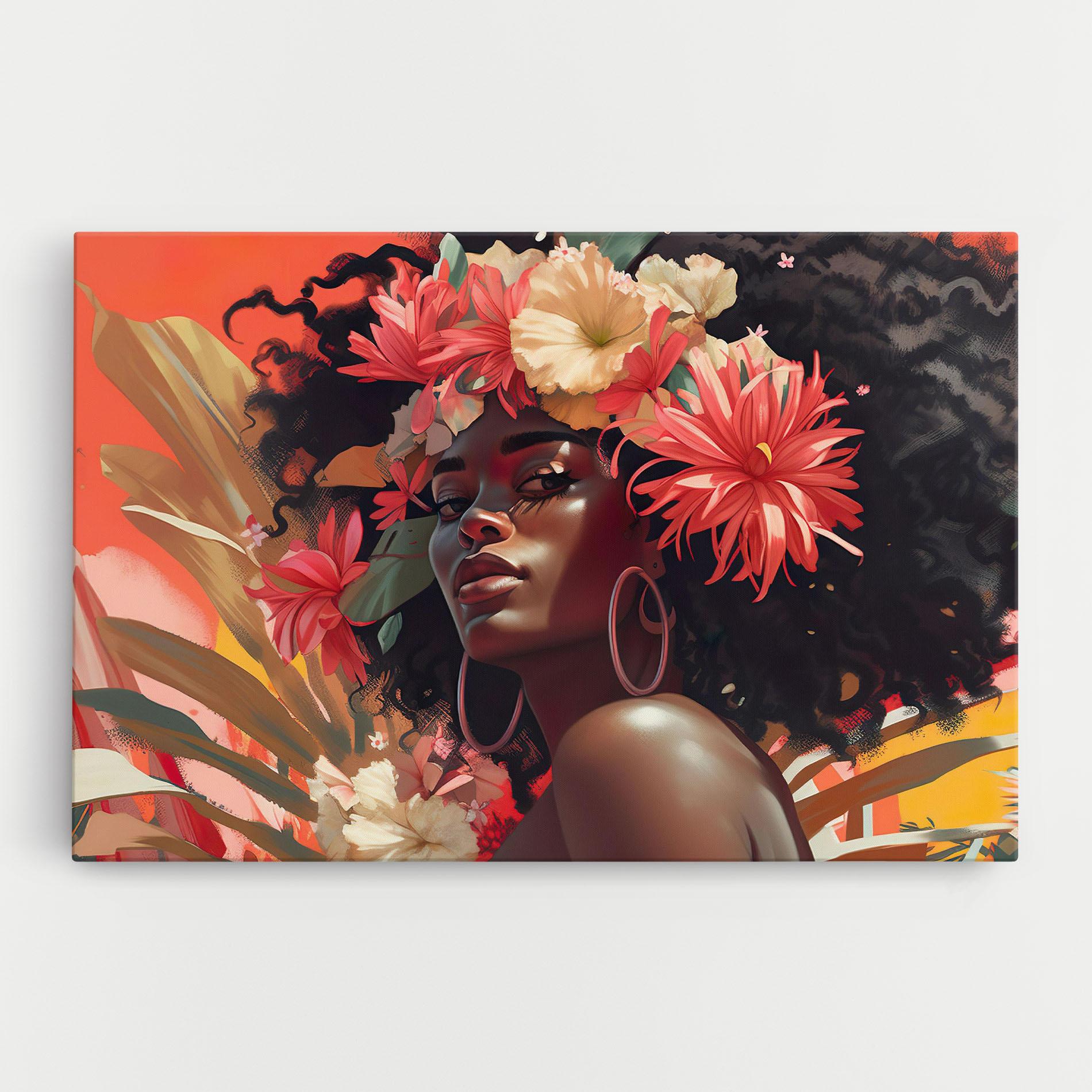 Leinwandbild African Flower Woman mockup 0