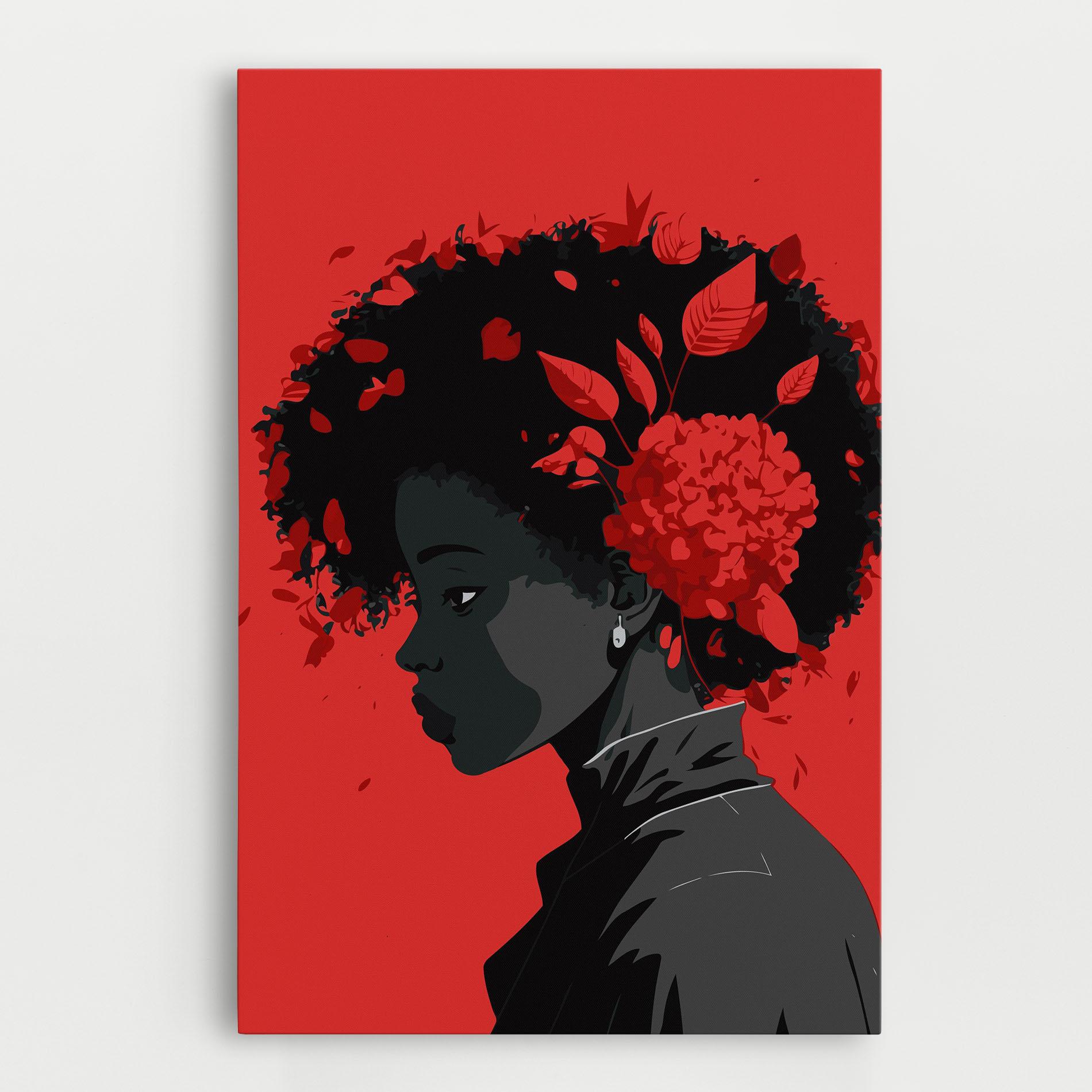 Leinwandbild African Red Flower mockup 0