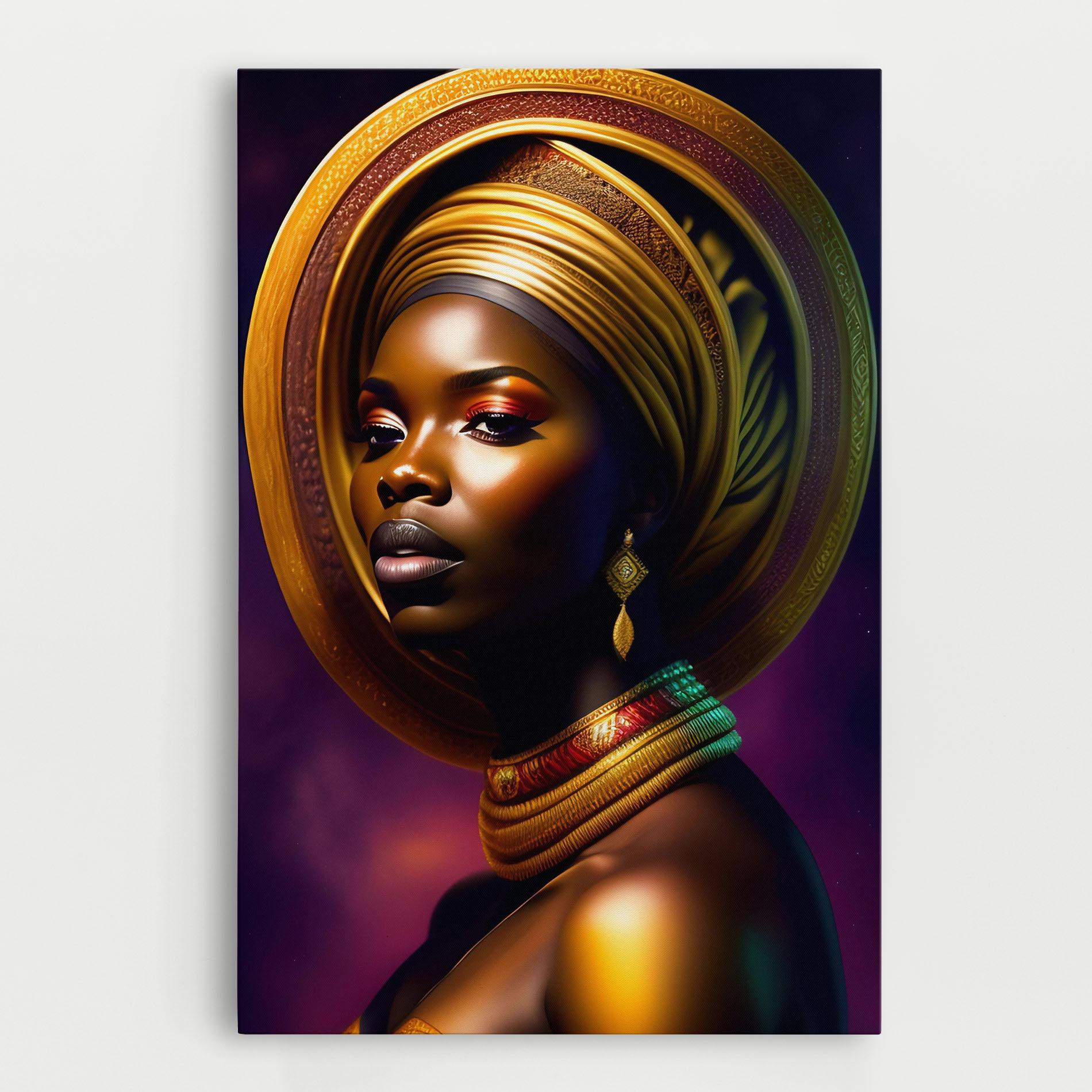 Leinwandbild Golden Crown Woman mockup 0