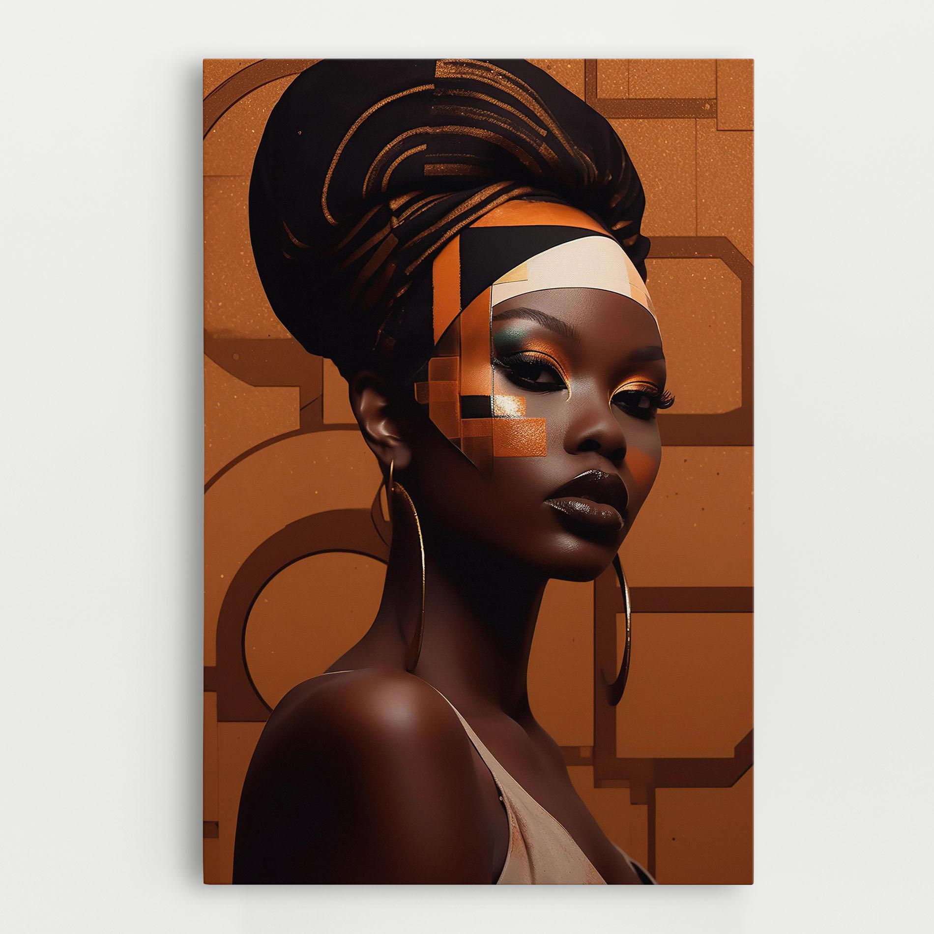 Leinwandbild Interesting African Makeup mockup 0