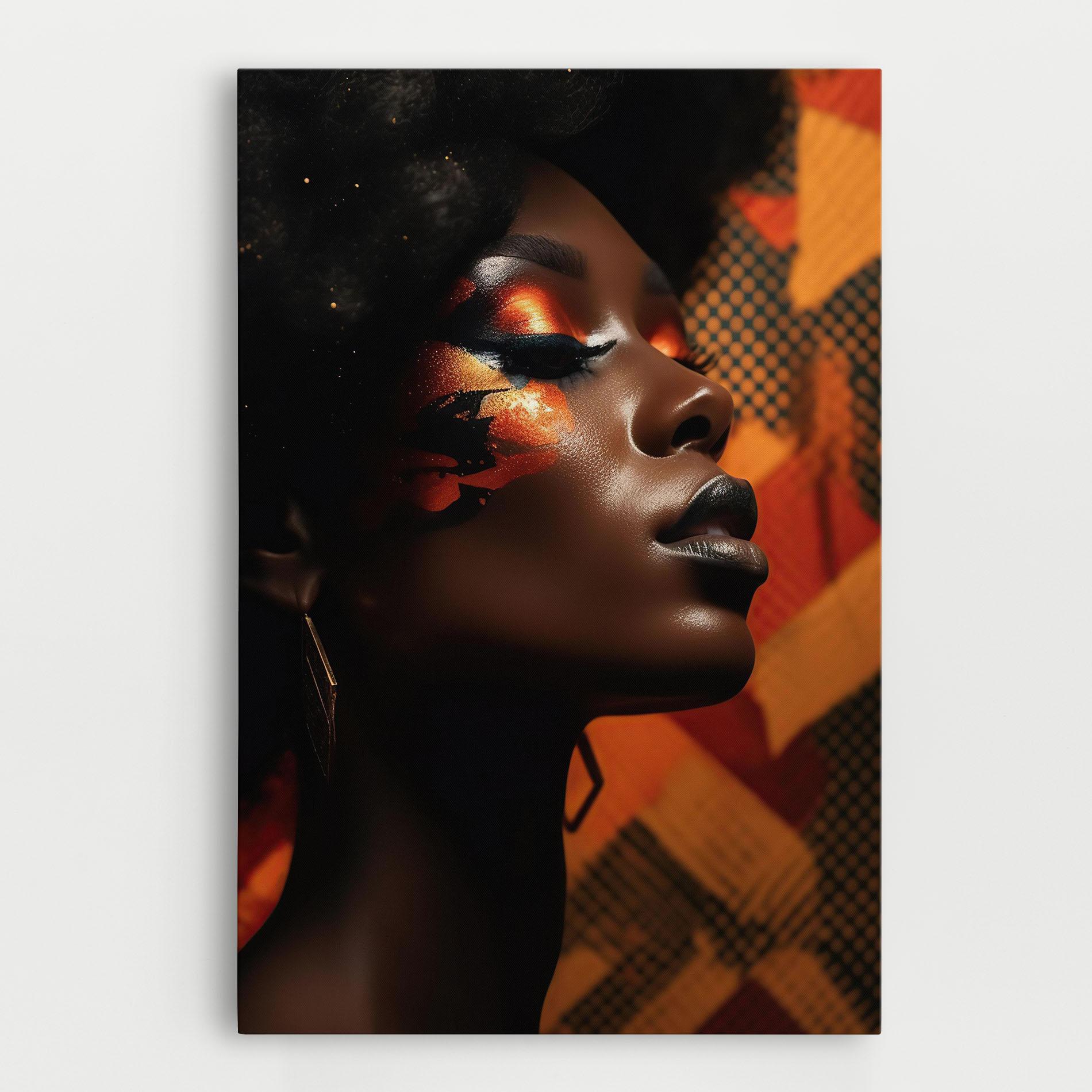 Leinwandbild Orange Makeup Woman mockup 0