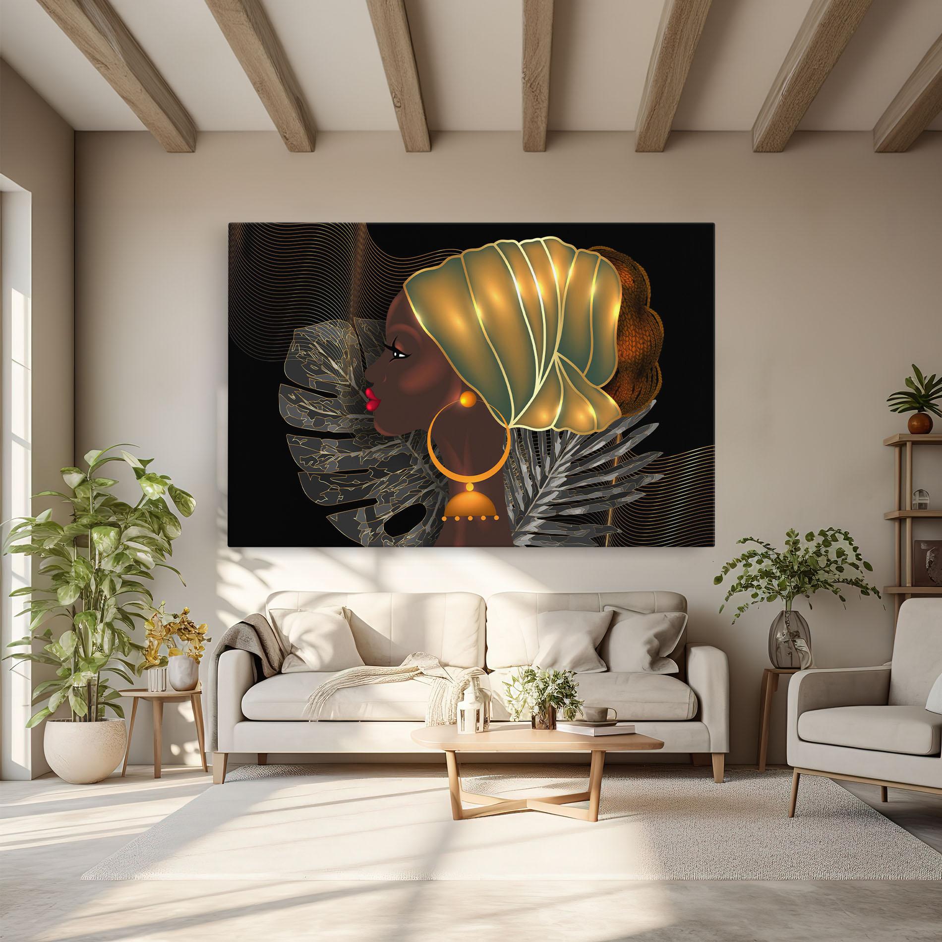 Leinwandbild African Gold Leaf mockup 6