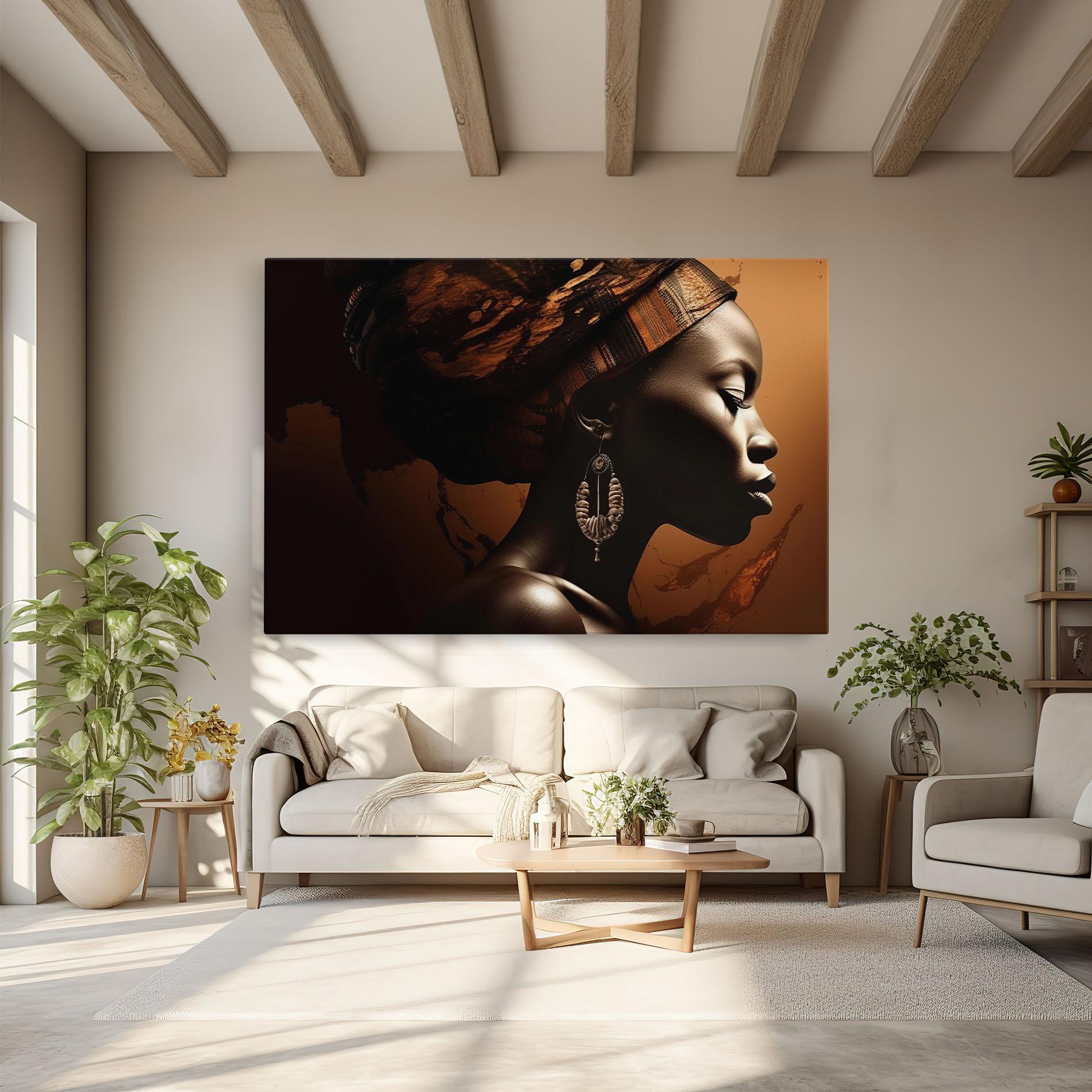 Leinwandbild Interesting African Earrings mockup 6