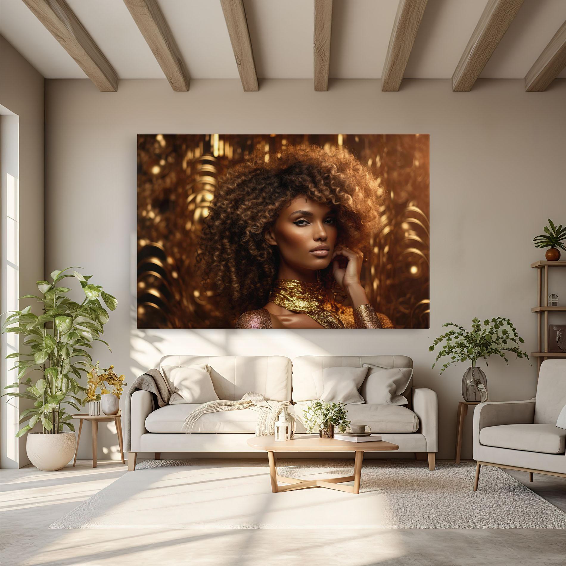 Leinwandbild Radiant Bronze Goddess mockup 6