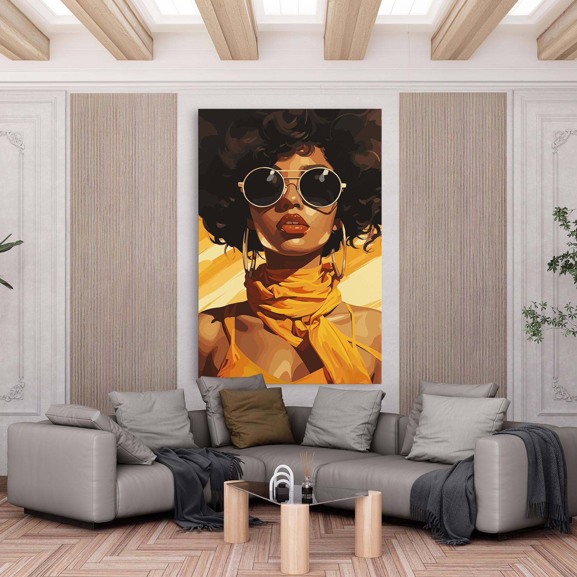 Leinwandbild African Yellow Woman mockup 6