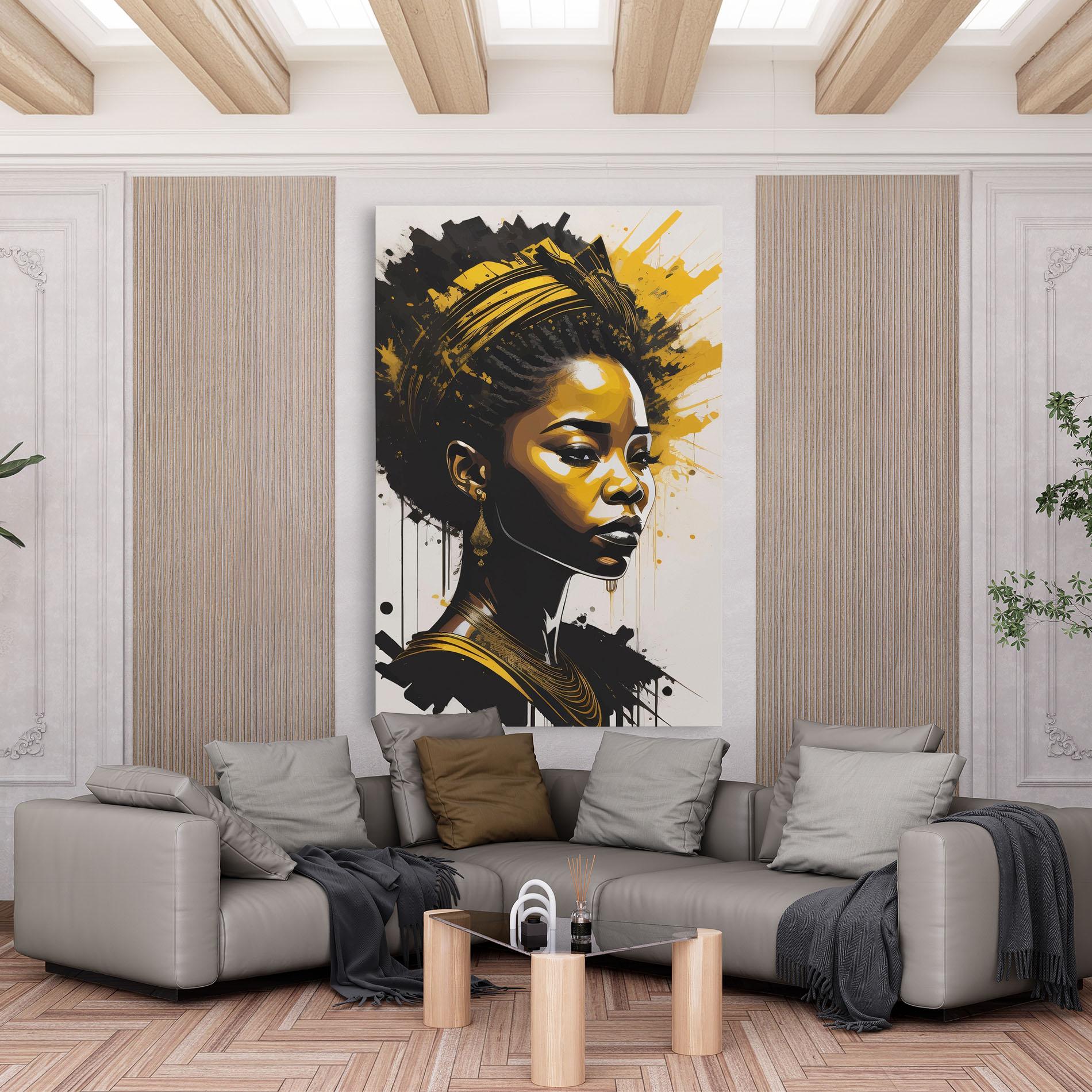 Leinwandbild Gold African Woman mockup 6