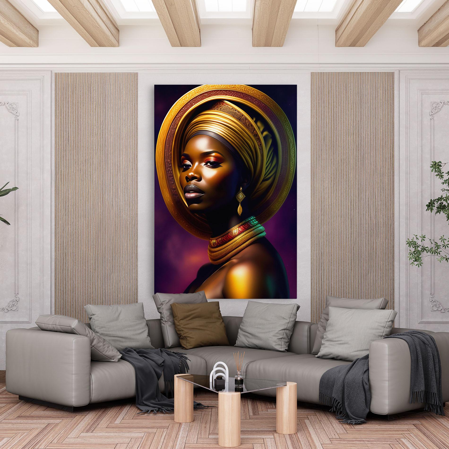 Leinwandbild Golden Crown Woman mockup 6