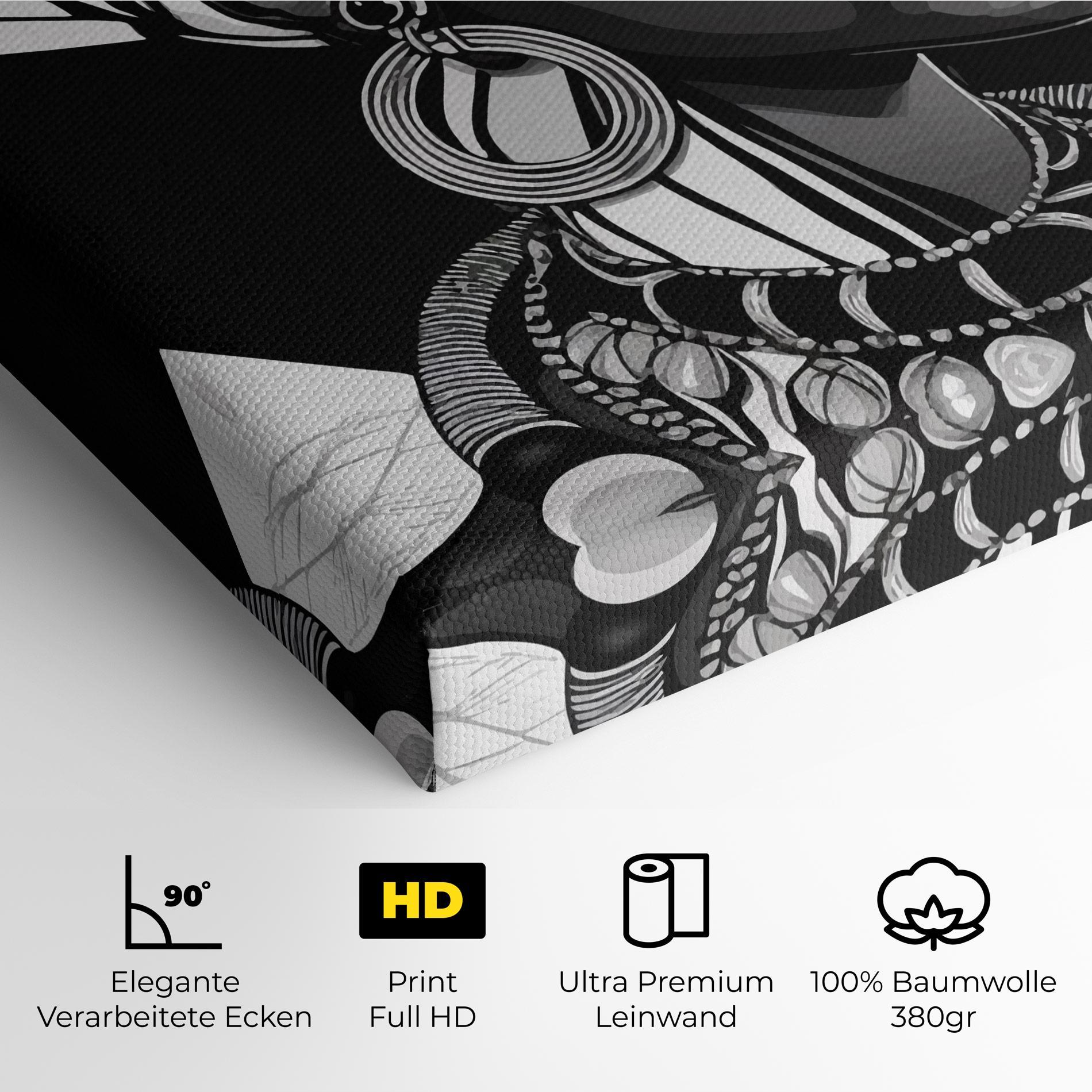 Leinwandbild Black White African mockup 4