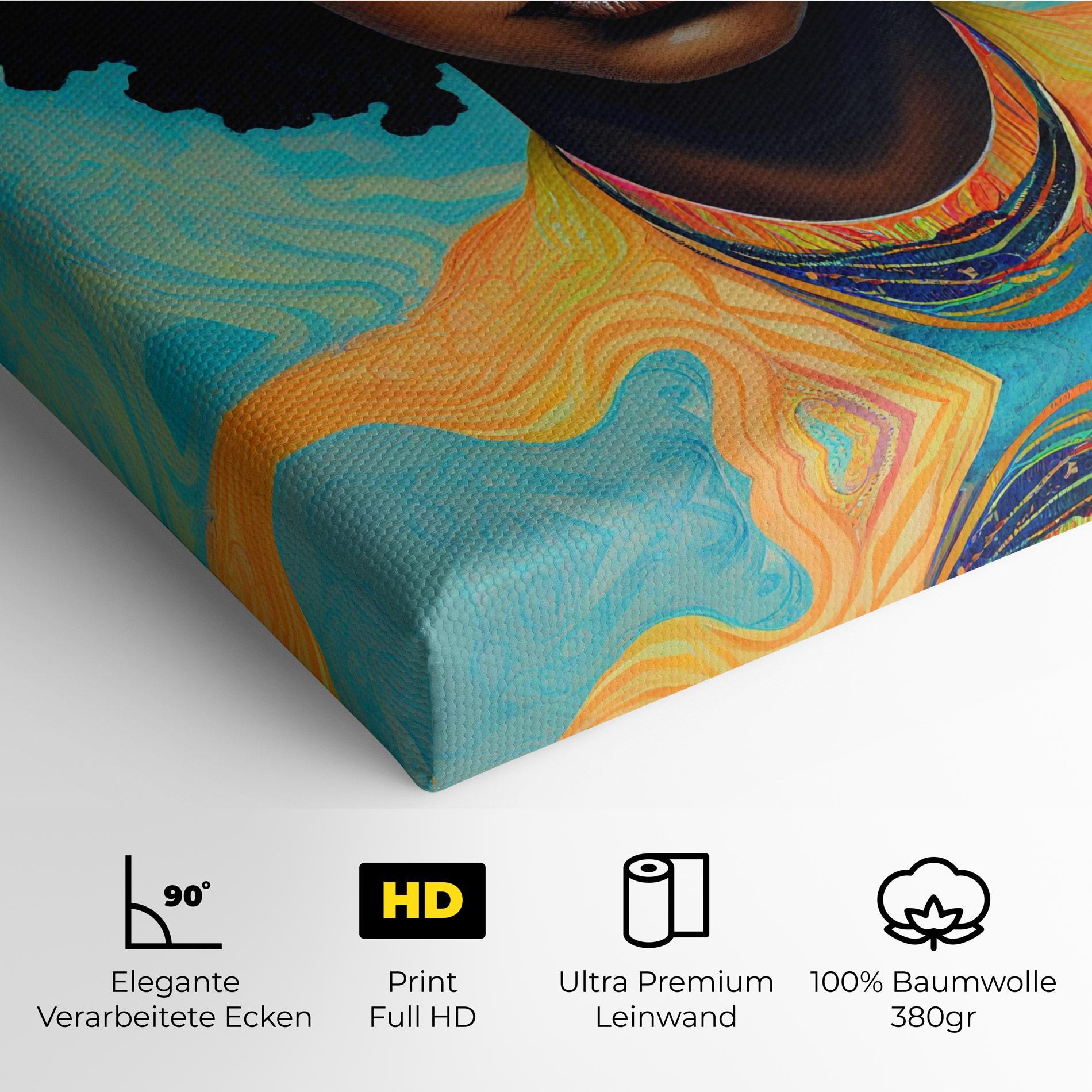 Leinwandbild Portrait With Flowers mockup 4