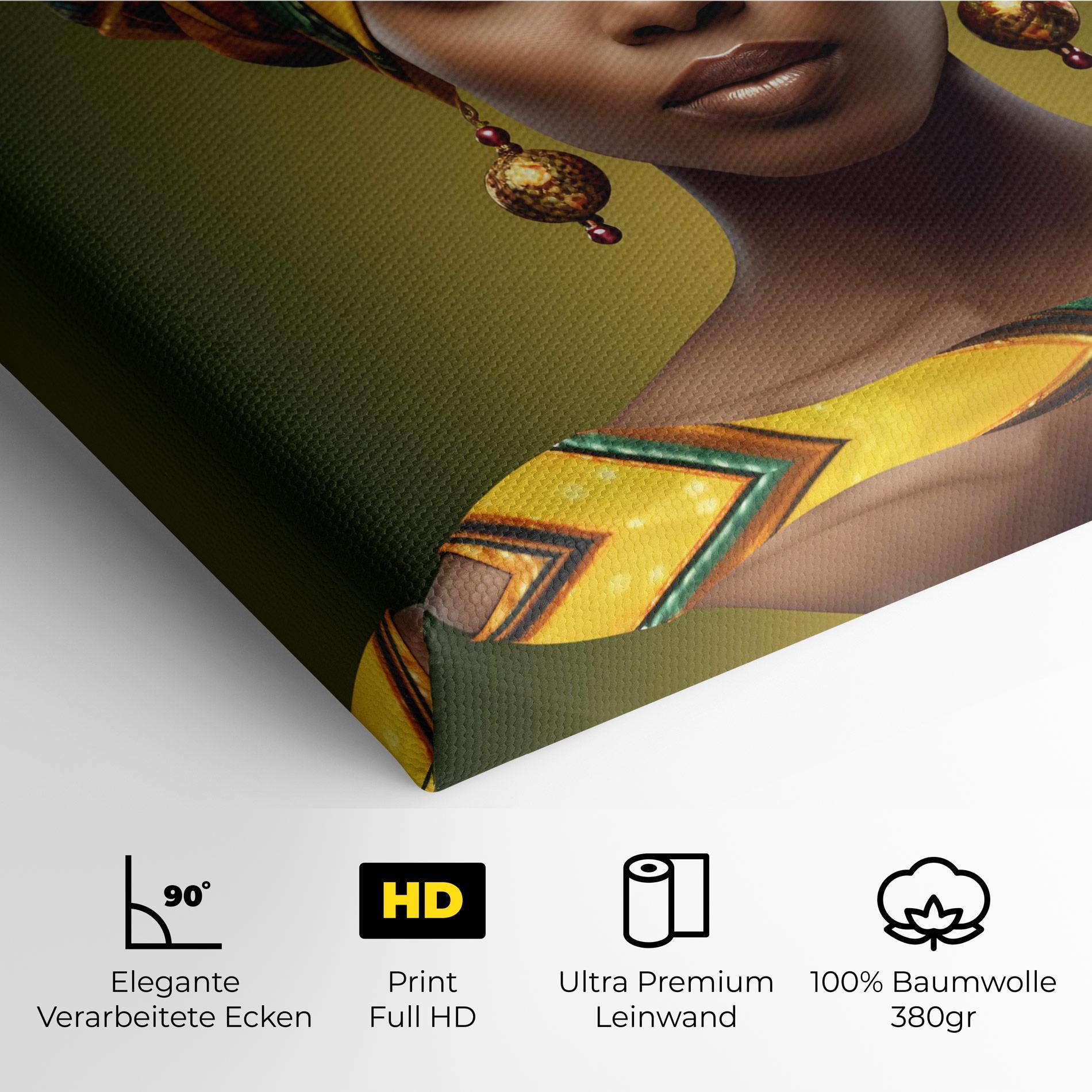 Leinwandbild Yellow Scarf Woman mockup 4