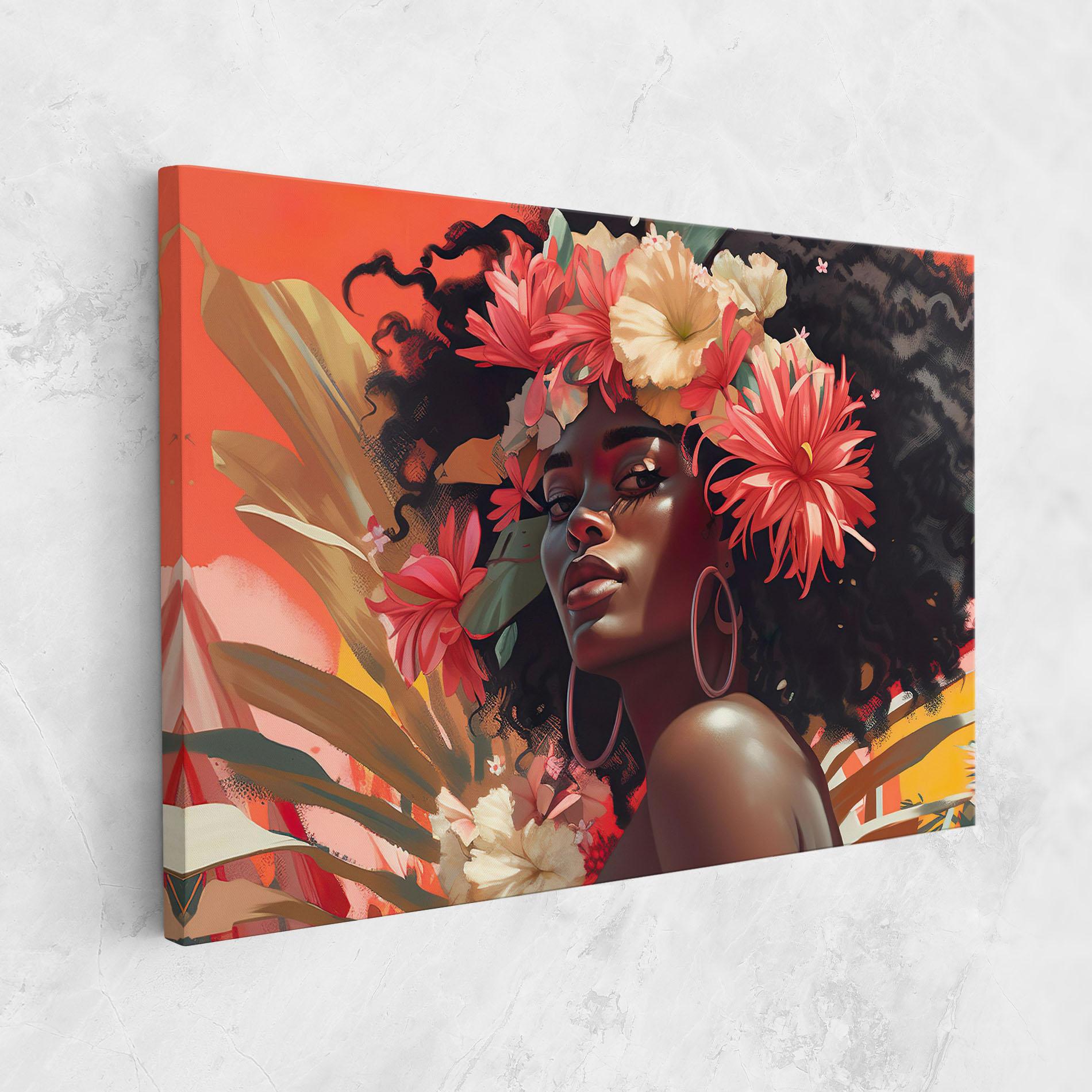 Leinwandbild African Flower Woman mockup 1