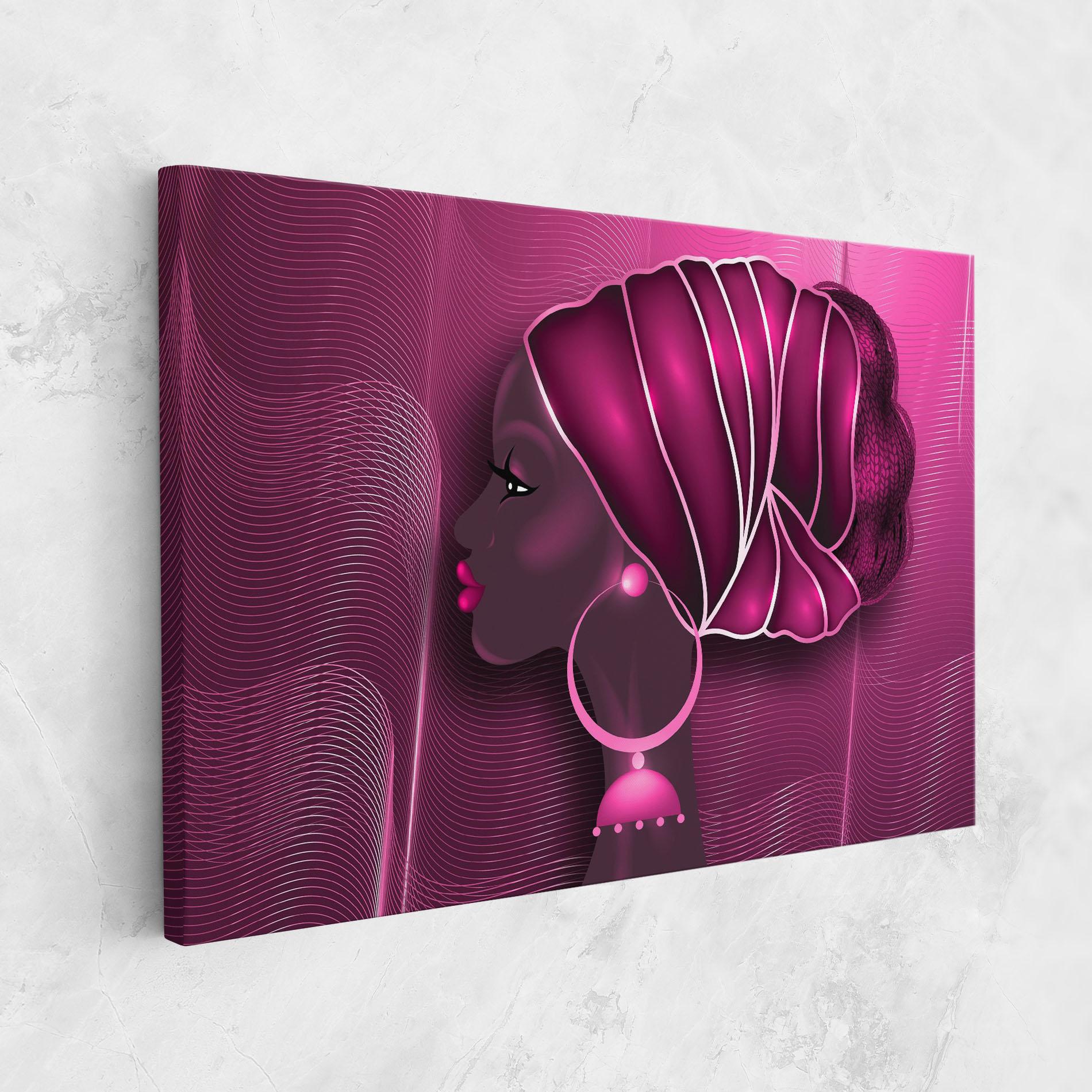 Leinwandbild African Pink Woman mockup 1