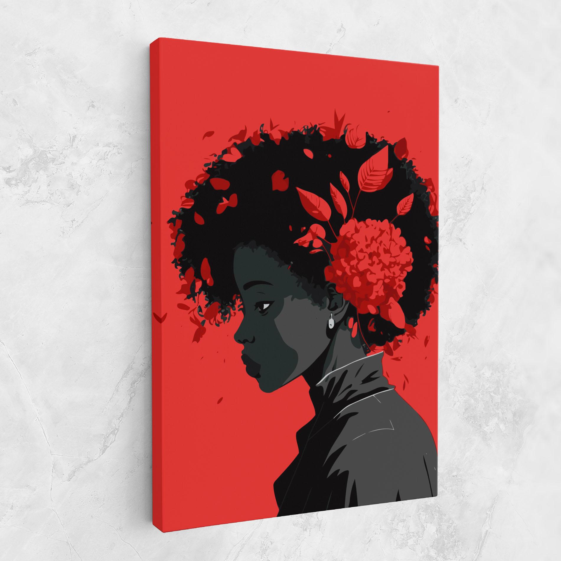 Leinwandbild African Red Flower mockup 1