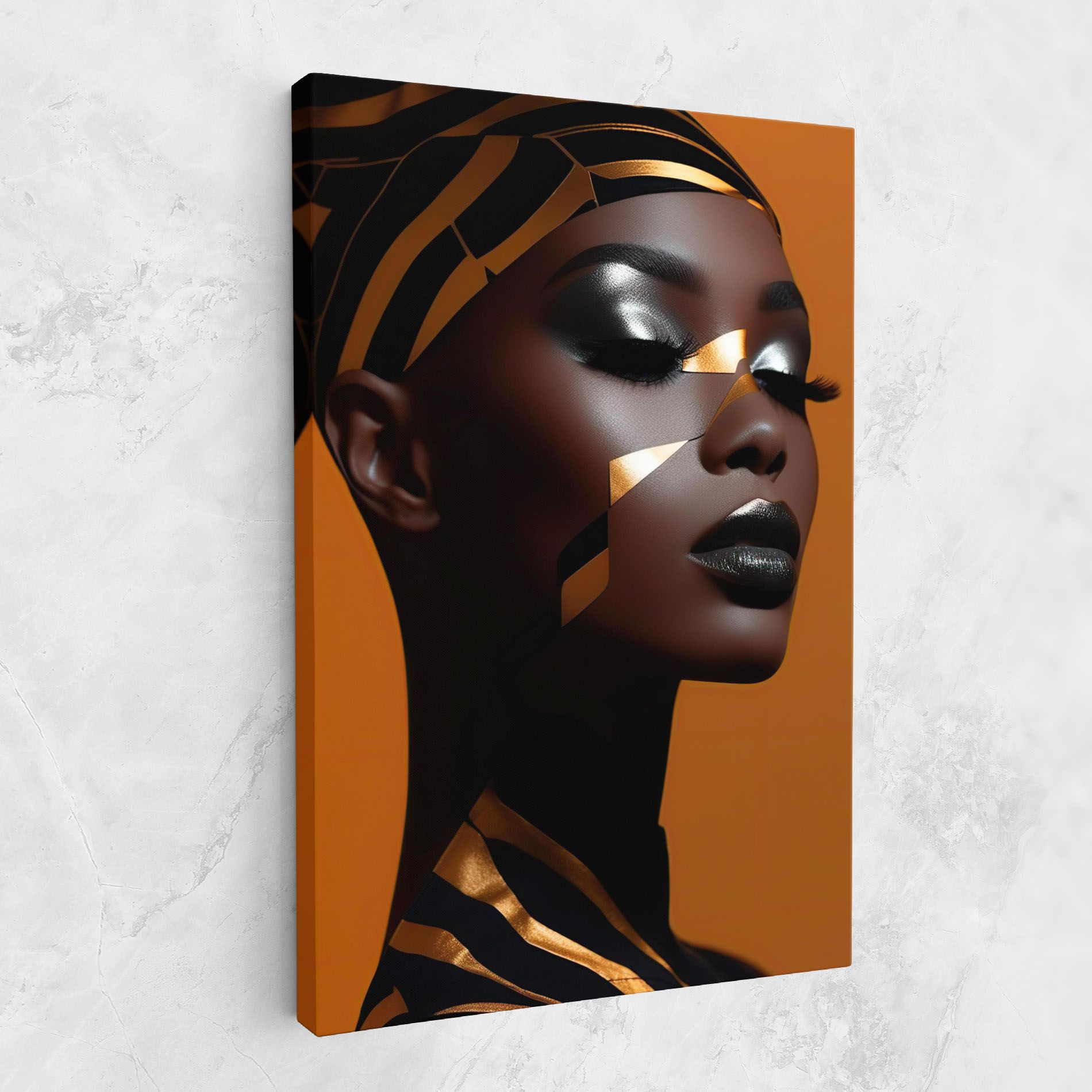 African Woman On Orange mockup 1