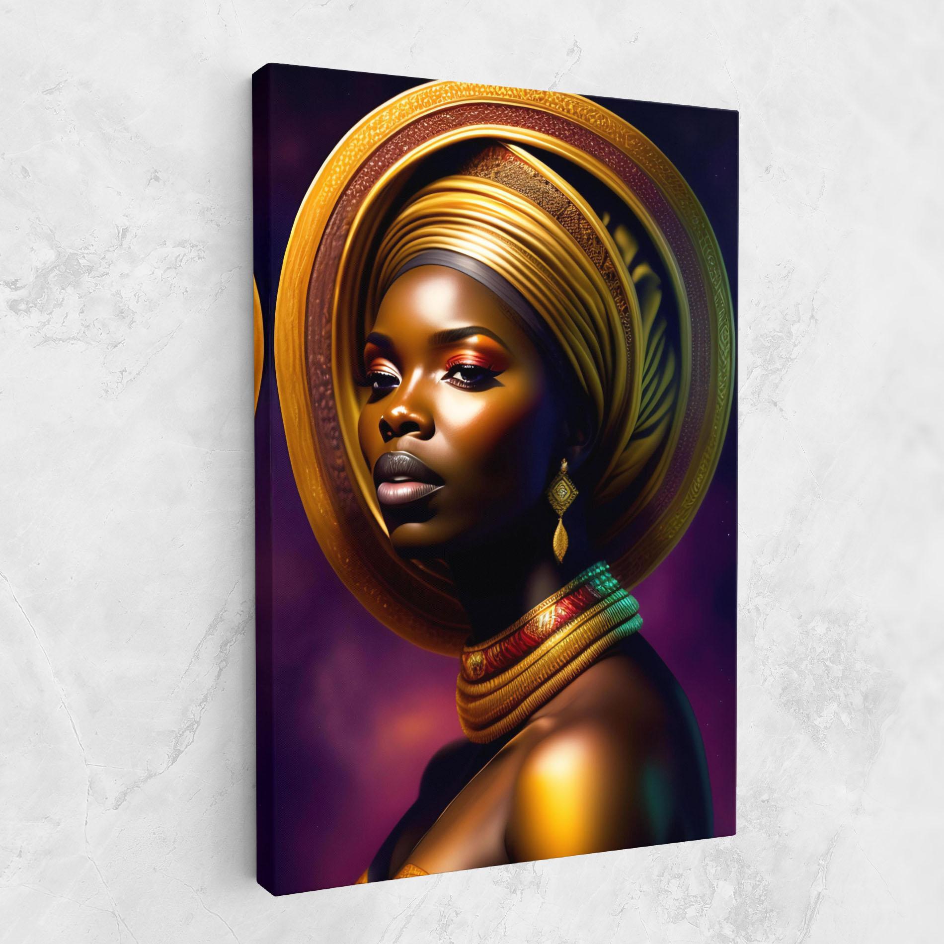 Leinwandbild Golden Crown Woman mockup 1