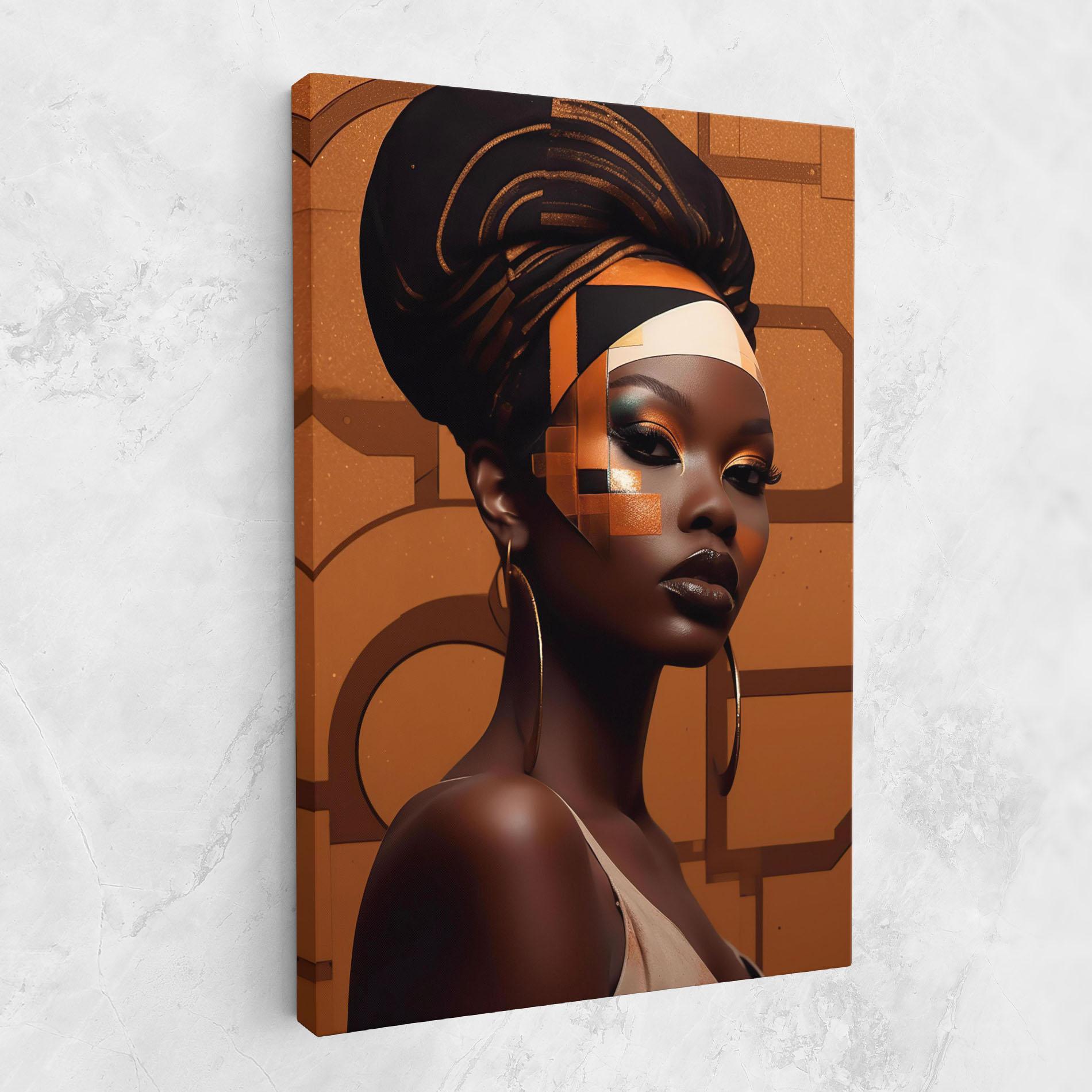 Leinwandbild Interesting African Makeup mockup 1