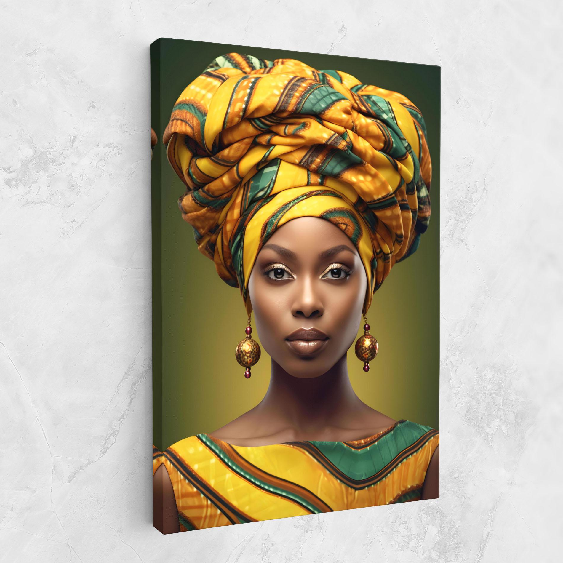 Leinwandbild Yellow Scarf Woman mockup 1