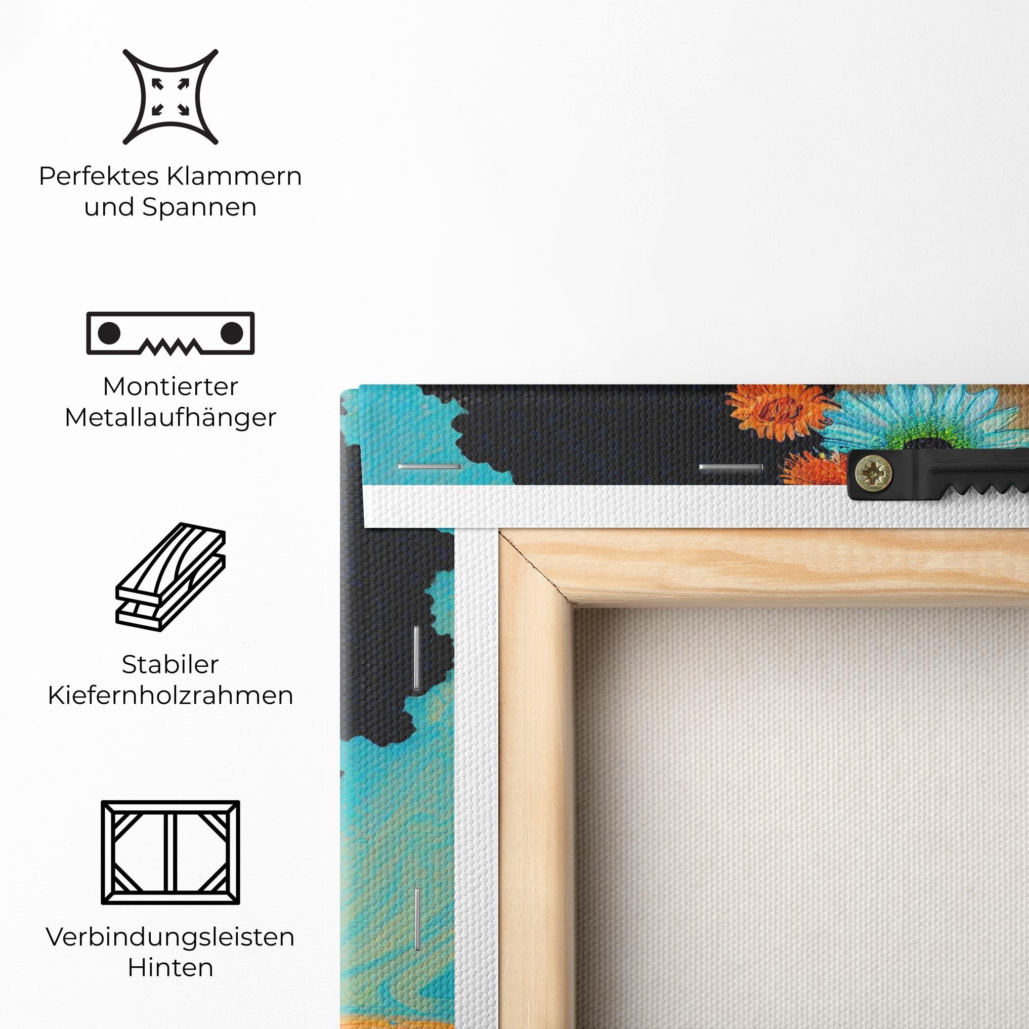 Leinwandbild Portrait With Flowers mockup 5