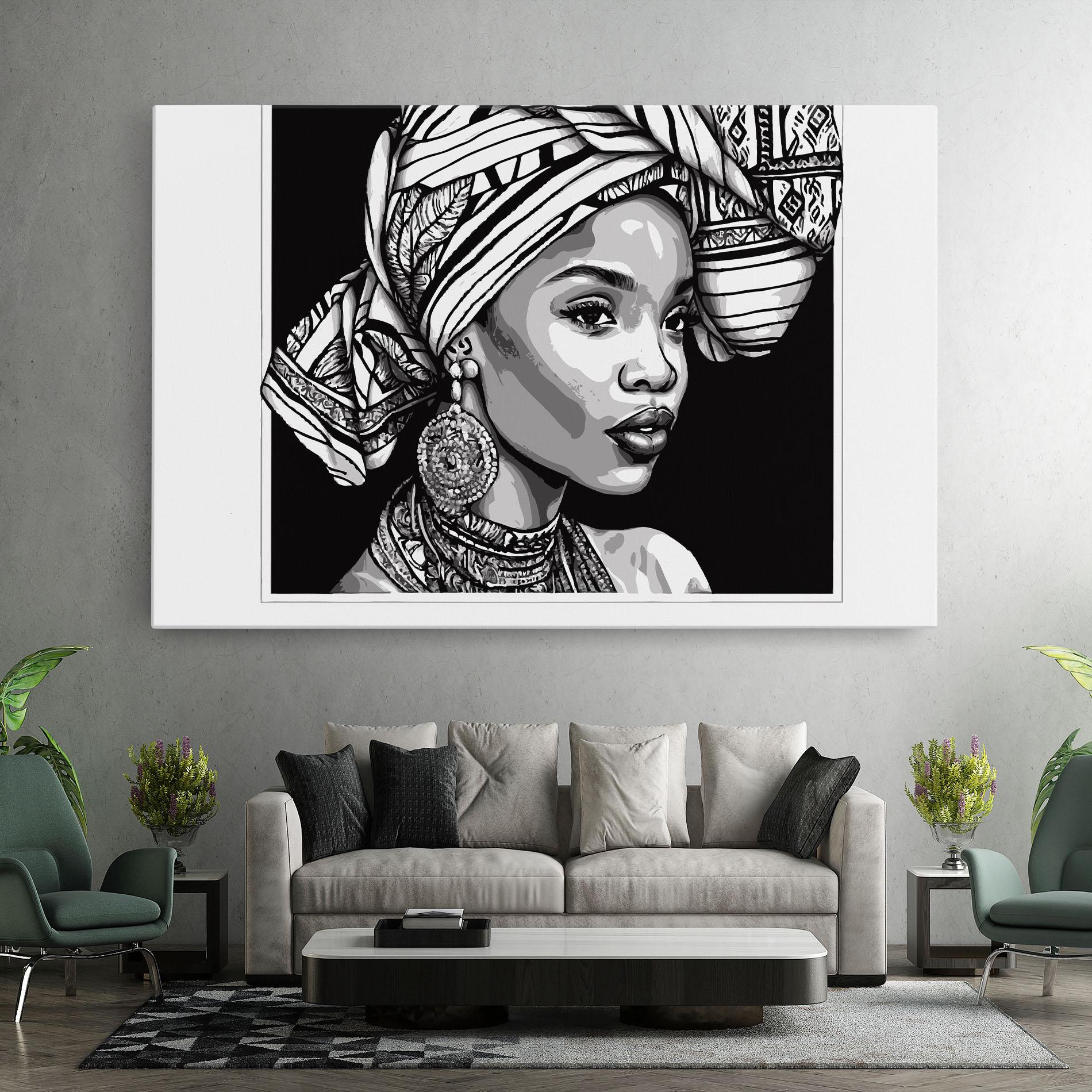 Leinwandbild Beautiful African Lady mockup 7