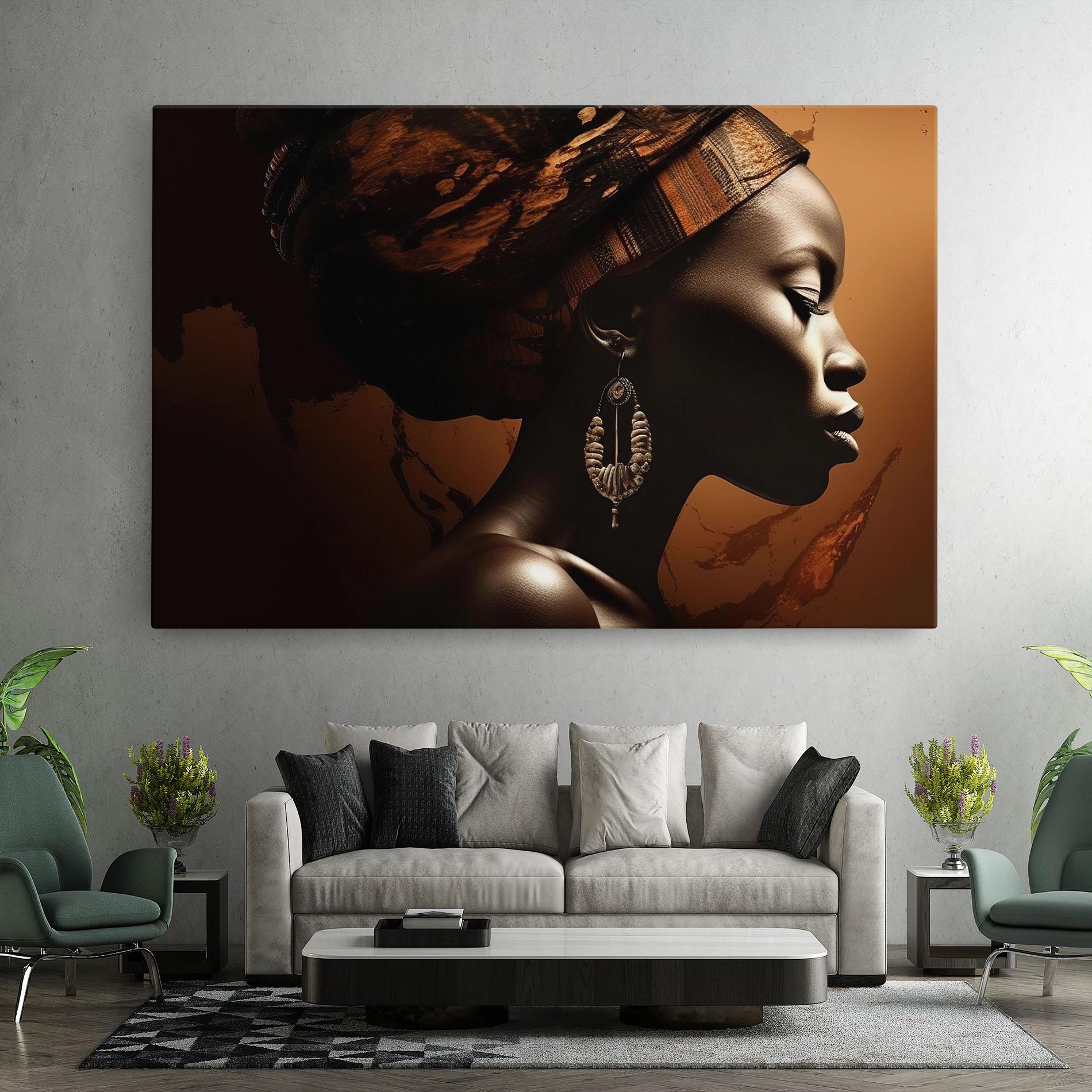 Leinwandbild Interesting African Earrings mockup 7