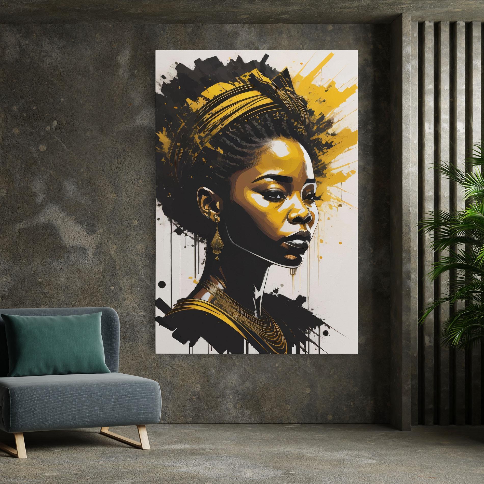 Leinwandbild Gold African Woman mockup 7