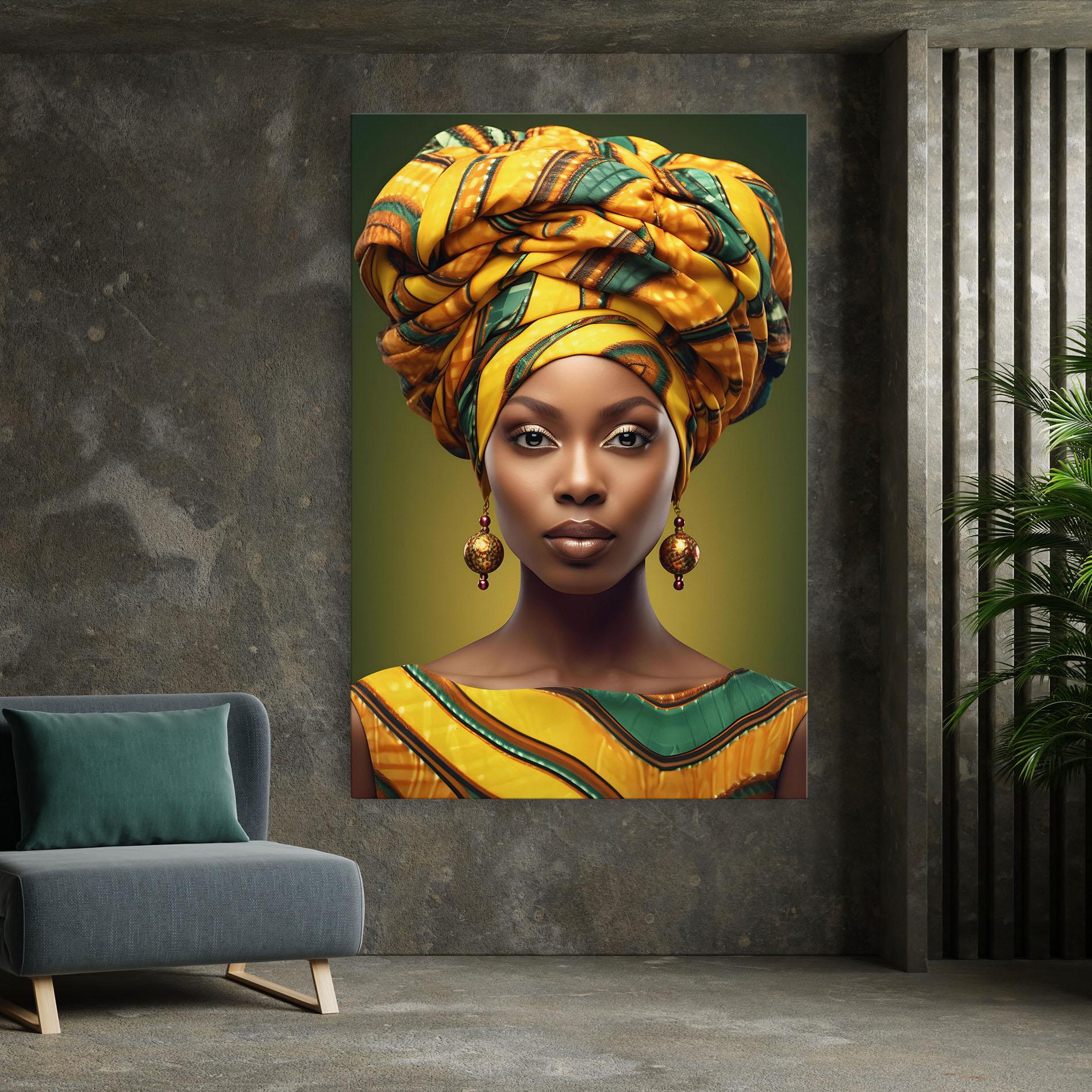 Leinwandbild Yellow Scarf Woman mockup 7