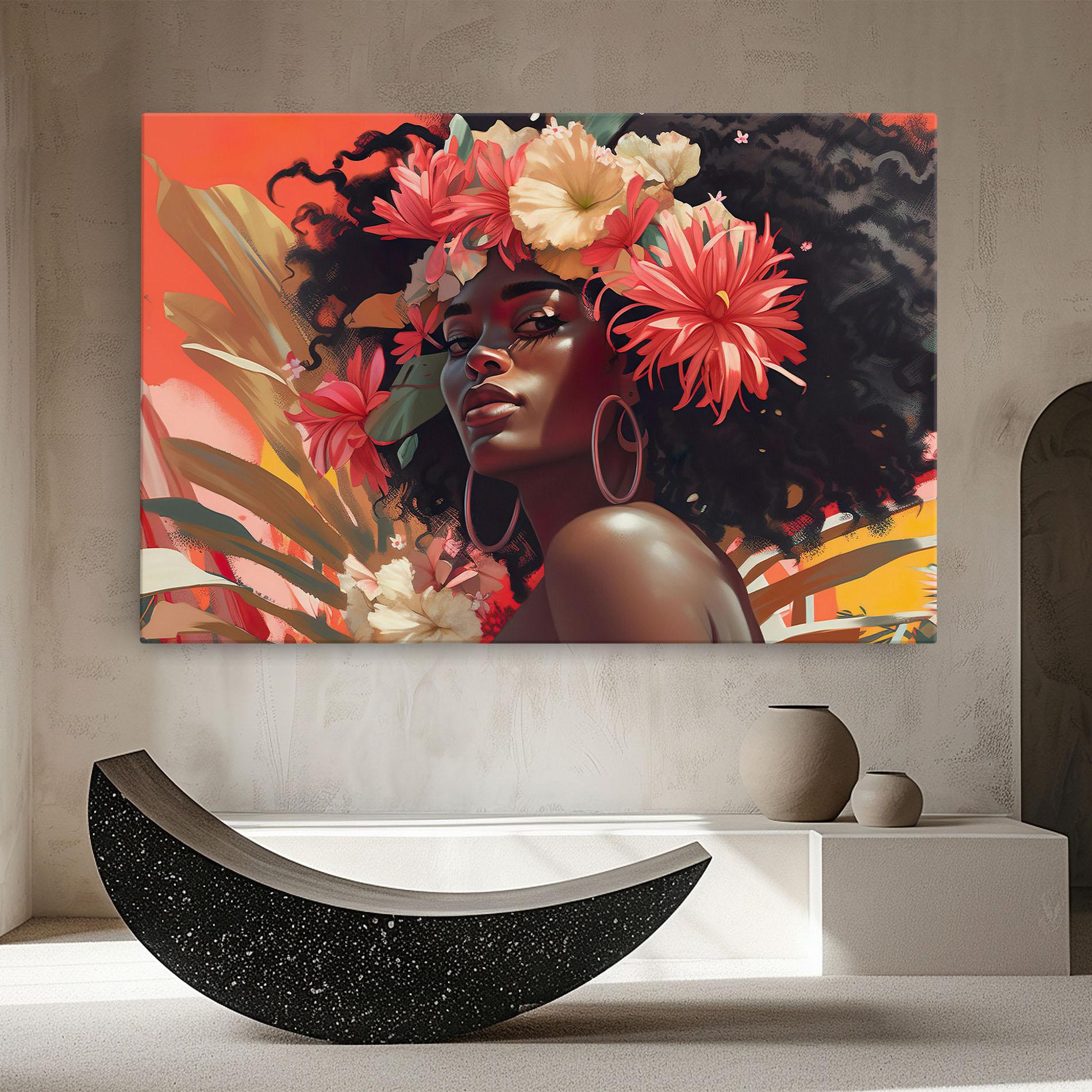 Leinwandbild African Flower Woman mockup 8