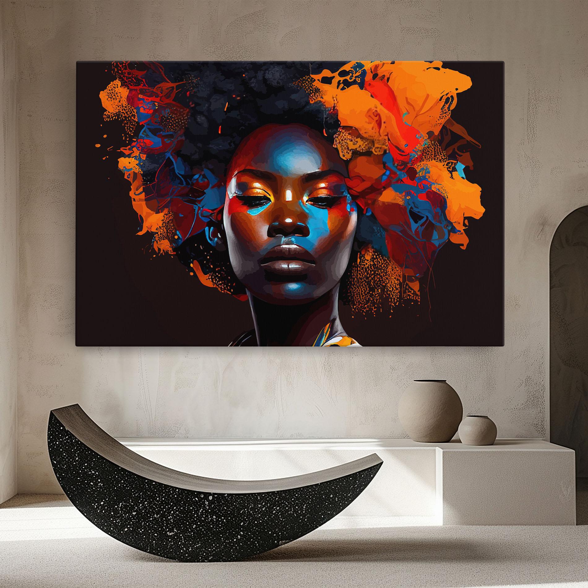 Leinwandbild Africat Yellow Hair mockup 8