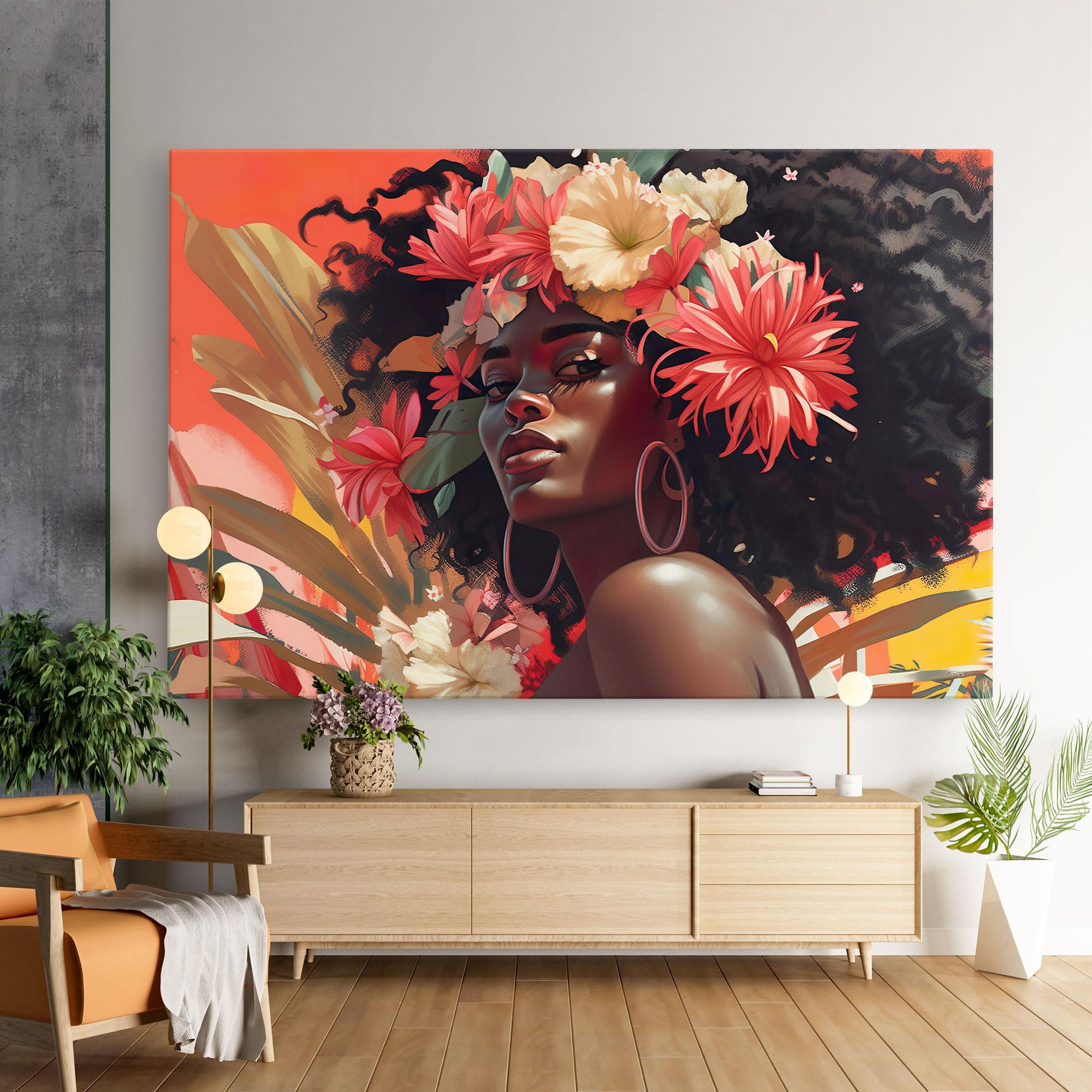Leinwandbild African Flower Woman mockup 9