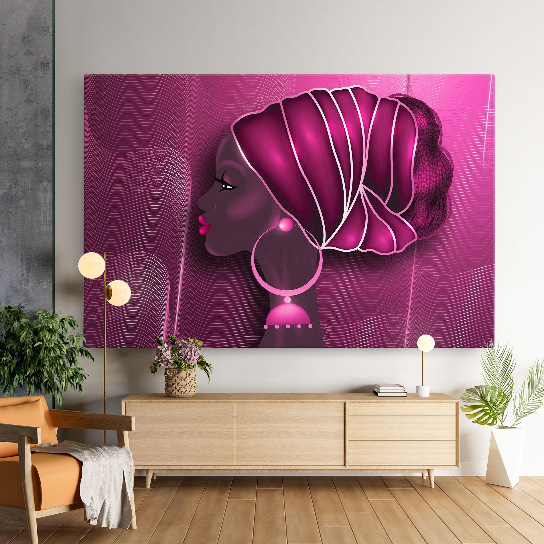 Leinwandbild African Pink Woman mockup 9