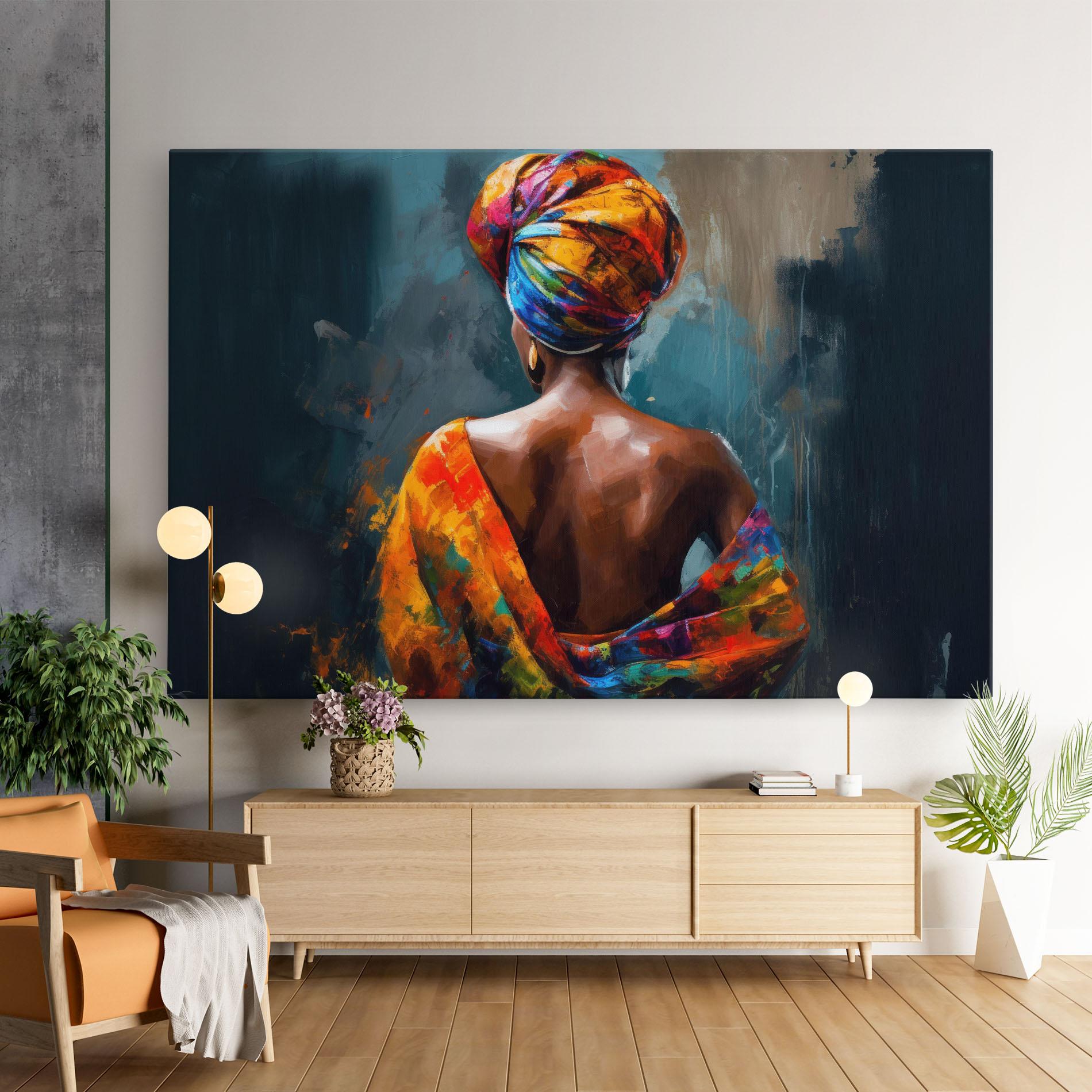 Leinwandbild Colorful Turban Woman mockup 9