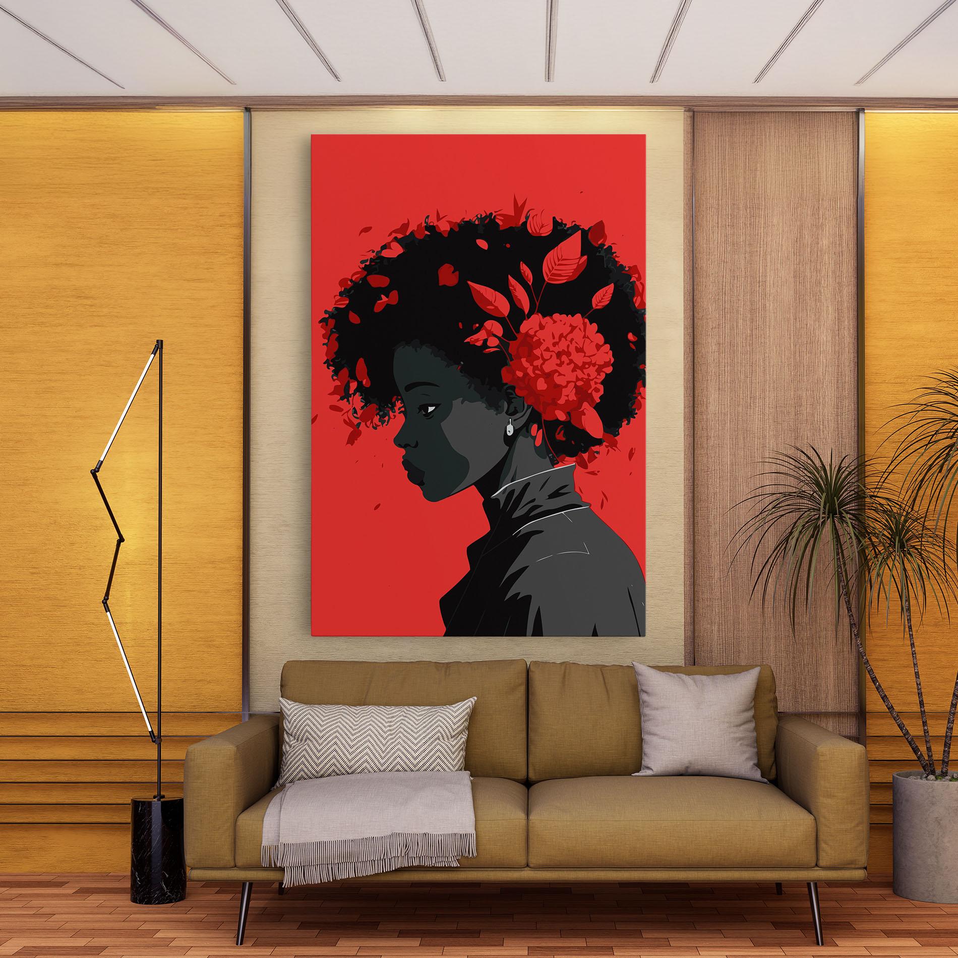 Leinwandbild African Red Flower mockup 9
