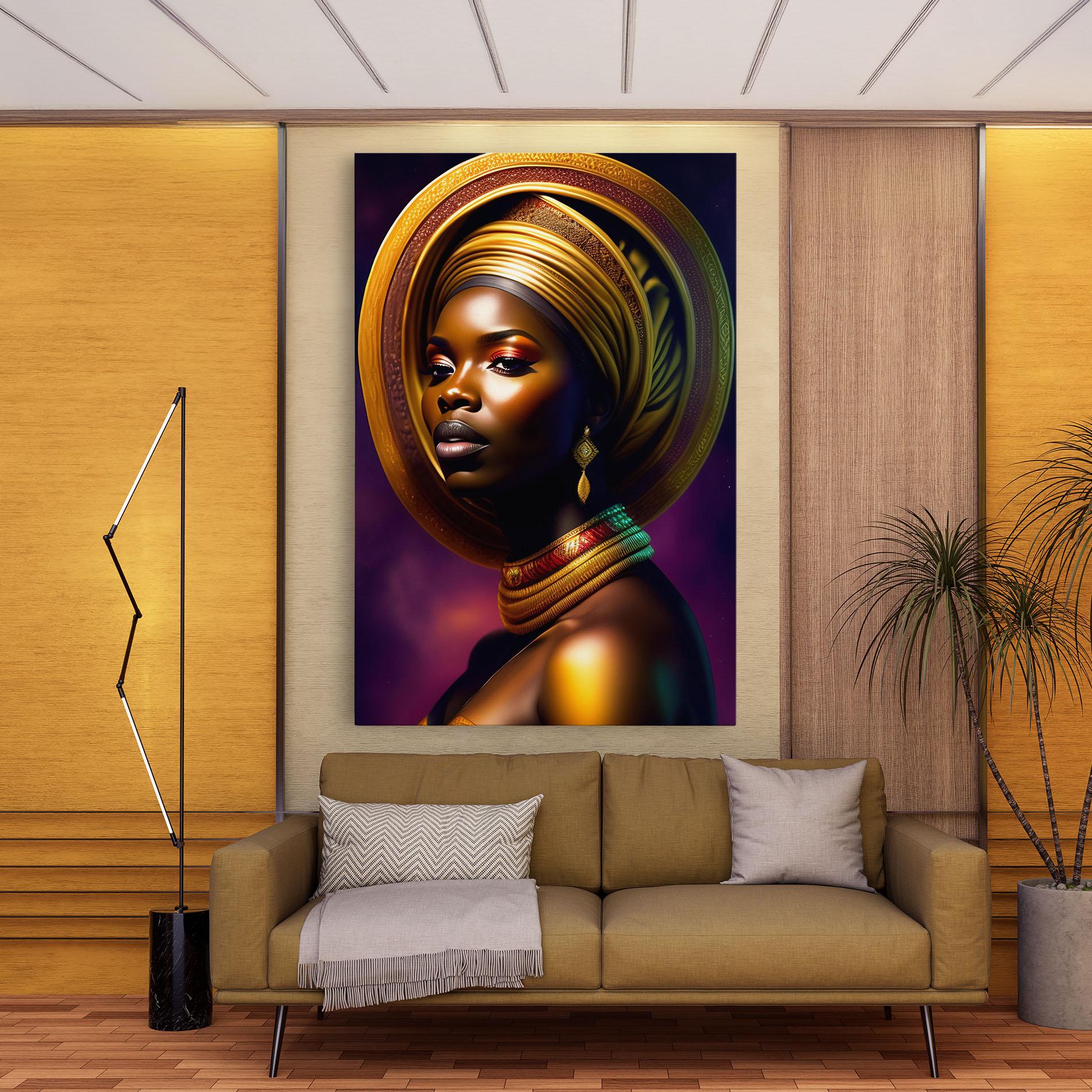 Leinwandbild Golden Crown Woman mockup 9