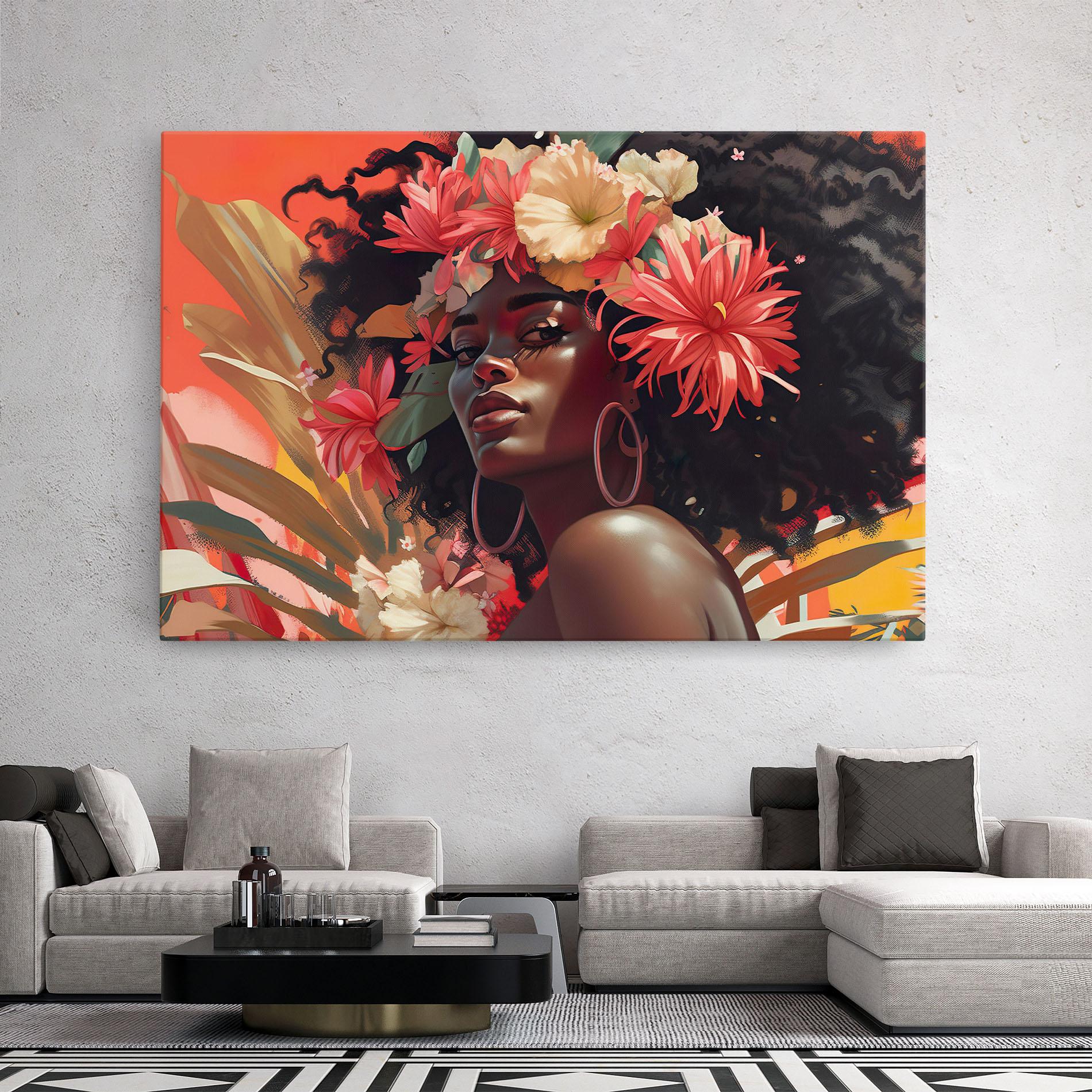Leinwandbild African Flower Woman mockup 2