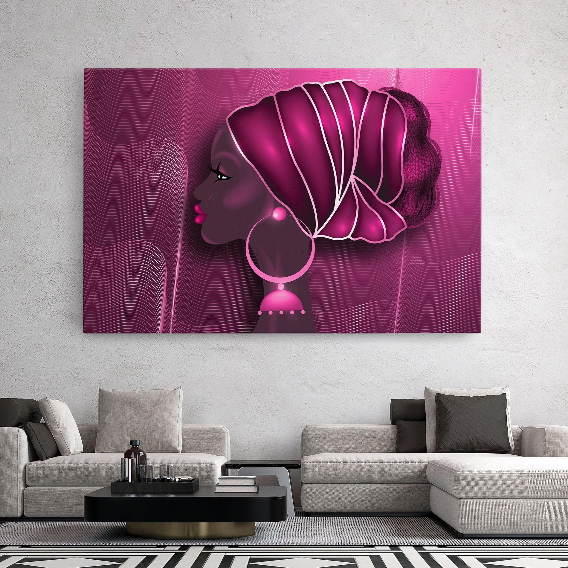Leinwandbild African Pink Woman mockup 2
