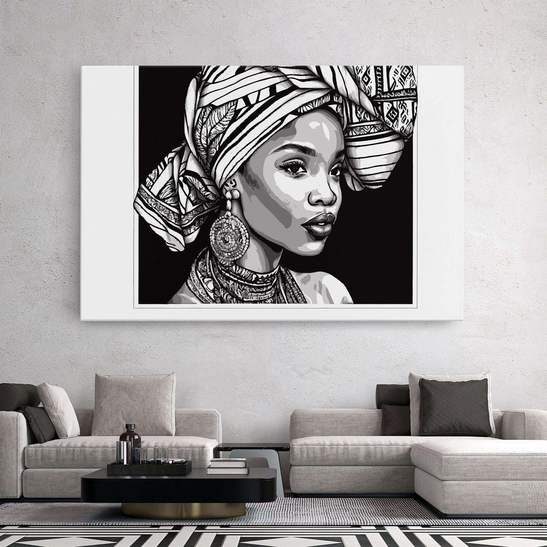 Leinwandbild Beautiful African Lady mockup 2