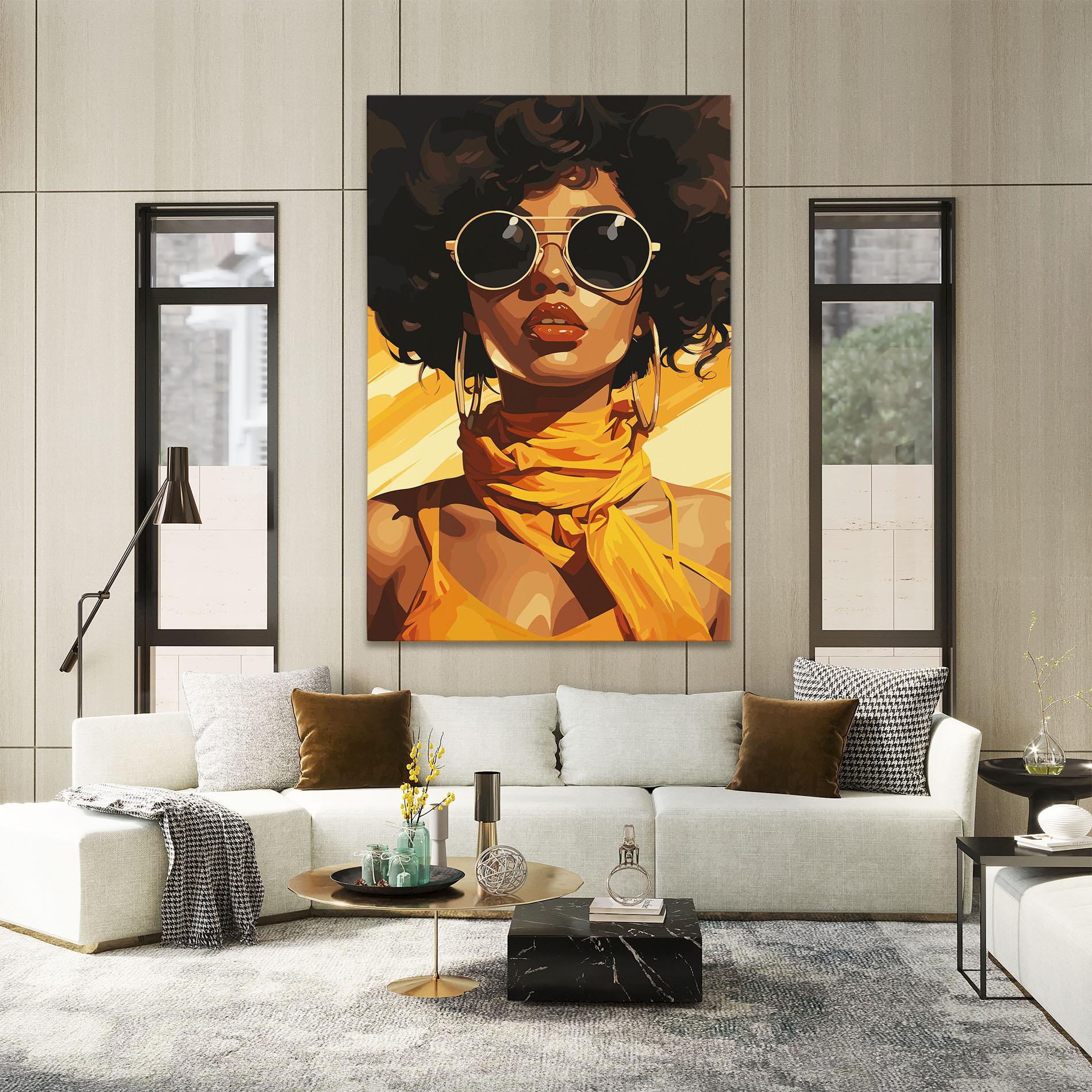 Leinwandbild African Yellow Woman mockup 2